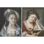 Deutsch (?) 2nd half of the 18th century - Lady with flowers - Lady with dove