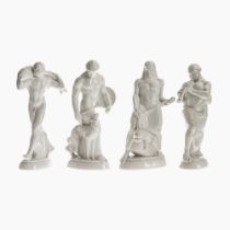 Vier Figuren aus dem "Amberger Hochzeitszug", - KPM Berlin, Entwurf Adolph Amberg