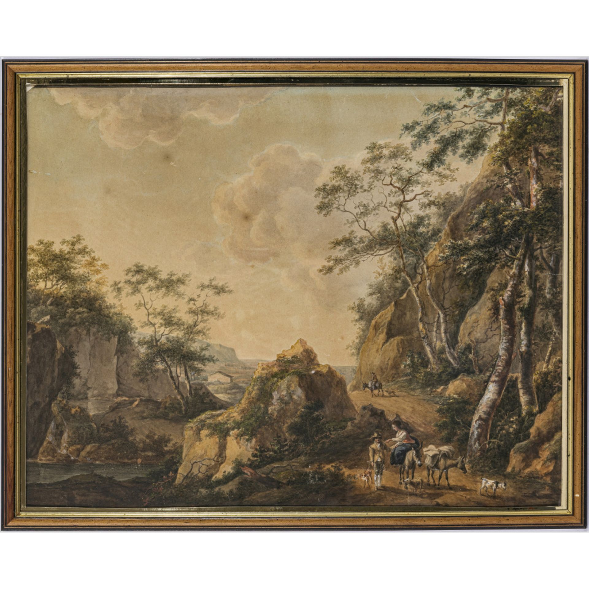 Unbekannt 2nd half of the 18th century - Rock landscape with figures - Image 2 of 2