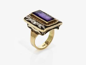 Ring mit Amethyst und Diamanten - Saarbrücken, 1930er Jahre, OSKAR RICHTER, genannt RICHTER VON BERC