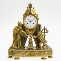 An "Erato and Cupid" mantle clock - France, 1st half of the 19th century