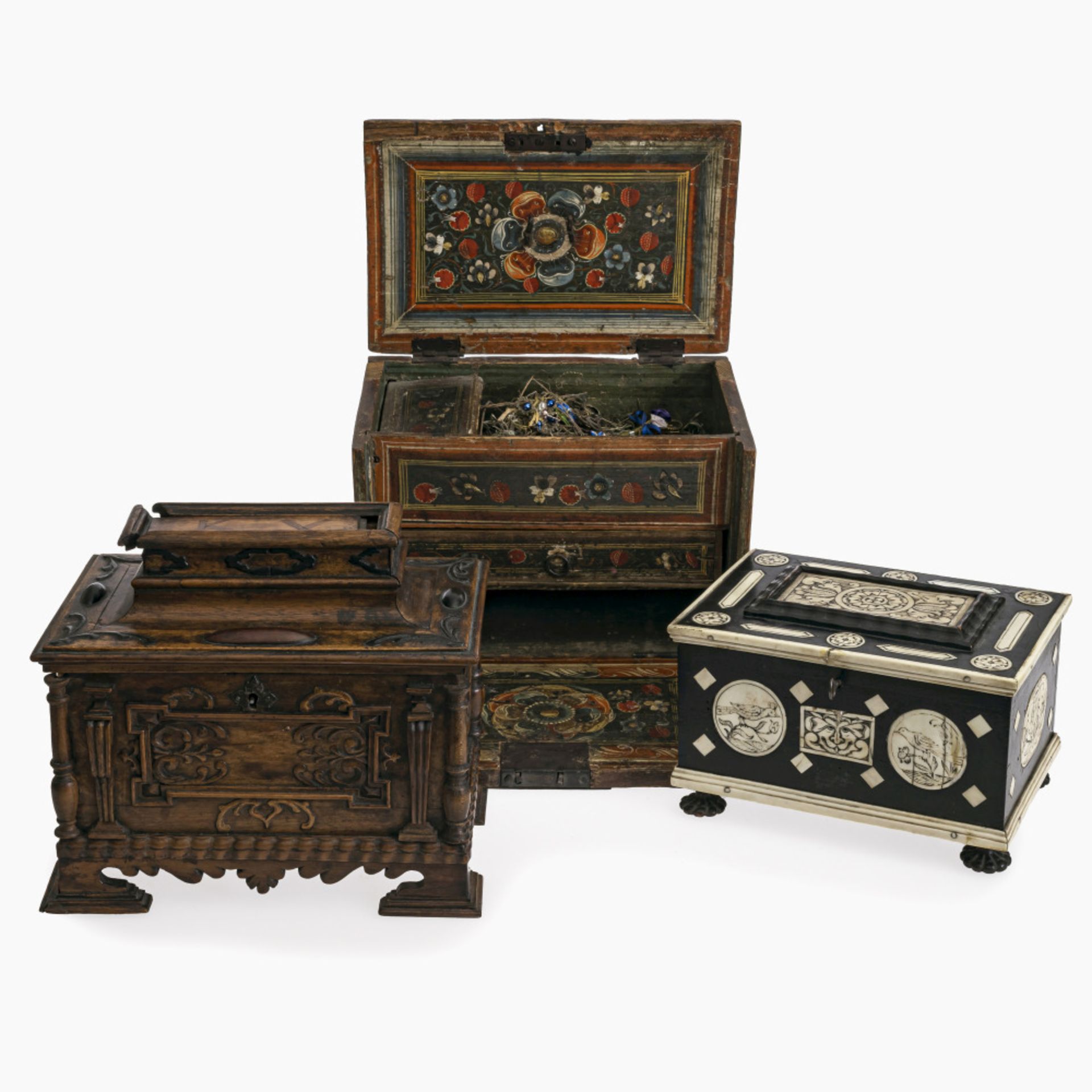 Three caskets - South German, 18th/19th century