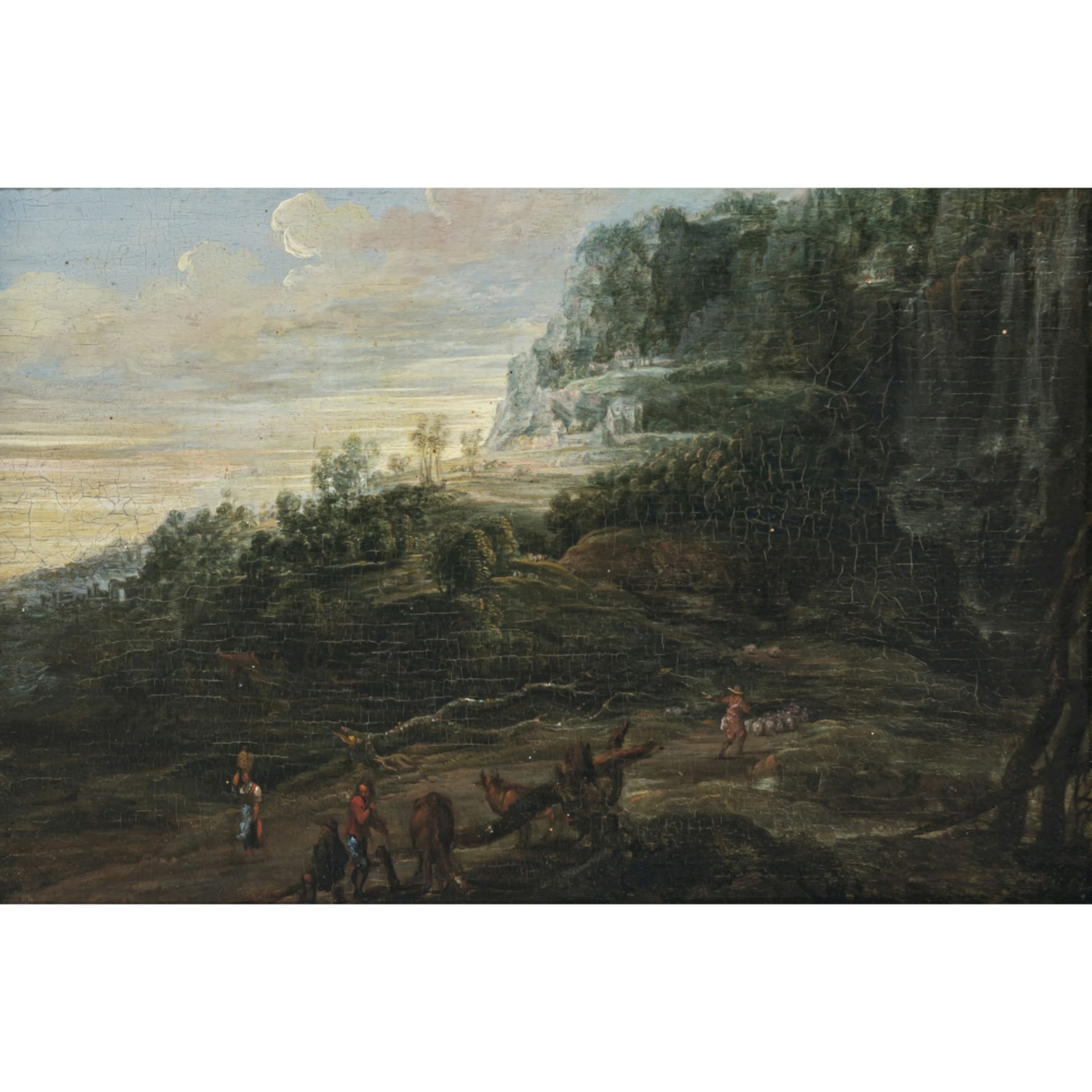 Niederlande 16./17. Jh. - Baumlandschaft mit Figurenstaffage