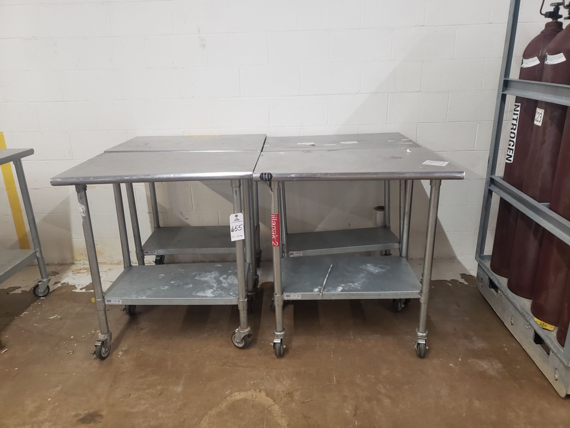 Lot of (4) Stainless Steel Tables, 24" x 36"