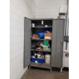 Two Door Storage Cabinet W/Contents