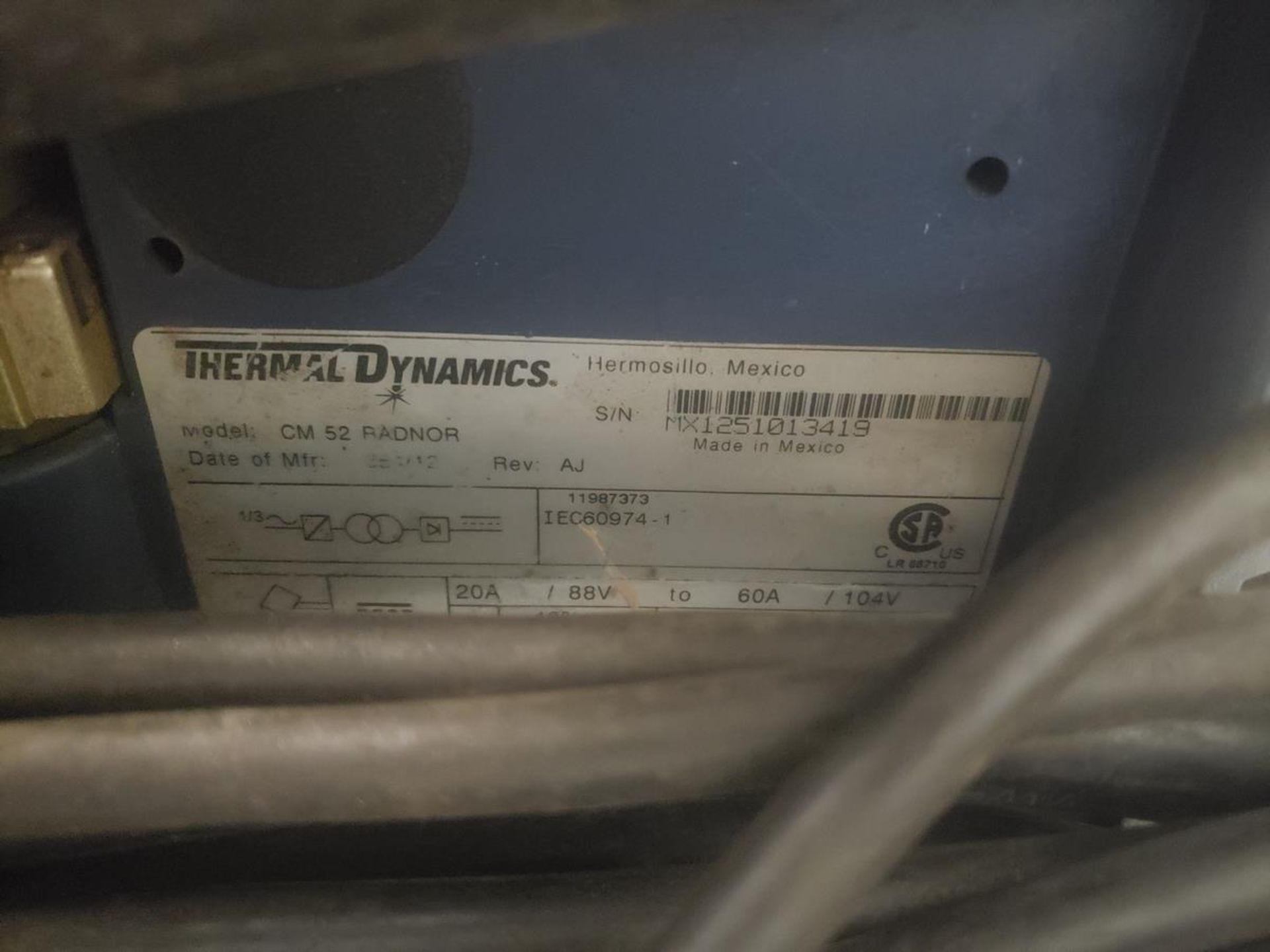 Thermal Dynamics Plasma Cutter, M# CM 52 Radnor, S/N MX1251013419 - Image 2 of 3