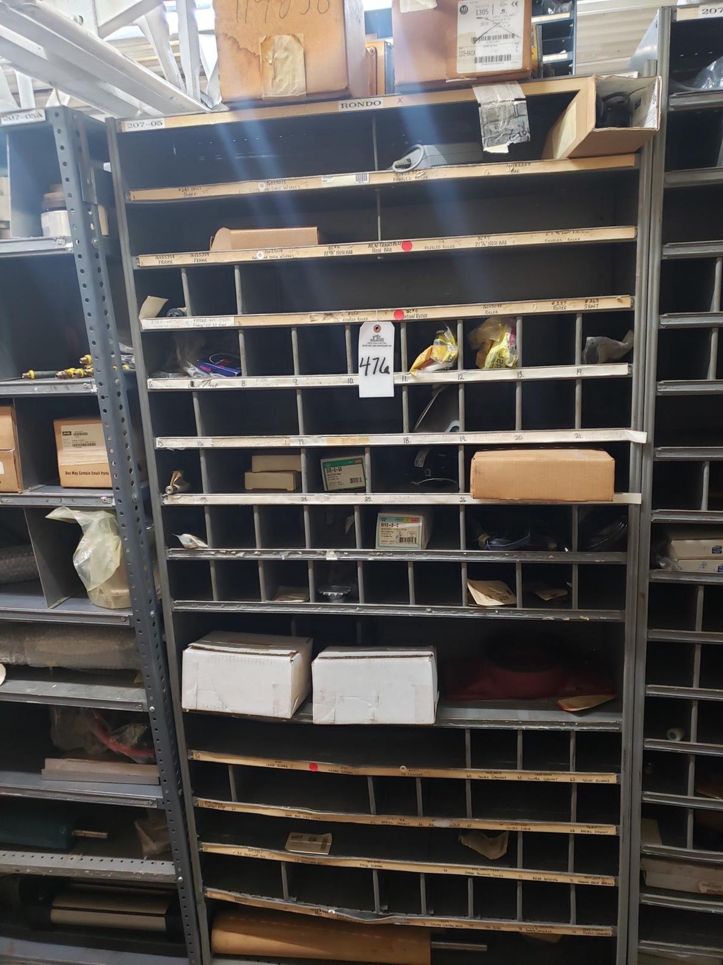 Contents of Storage Shelf Section, Spare Parts