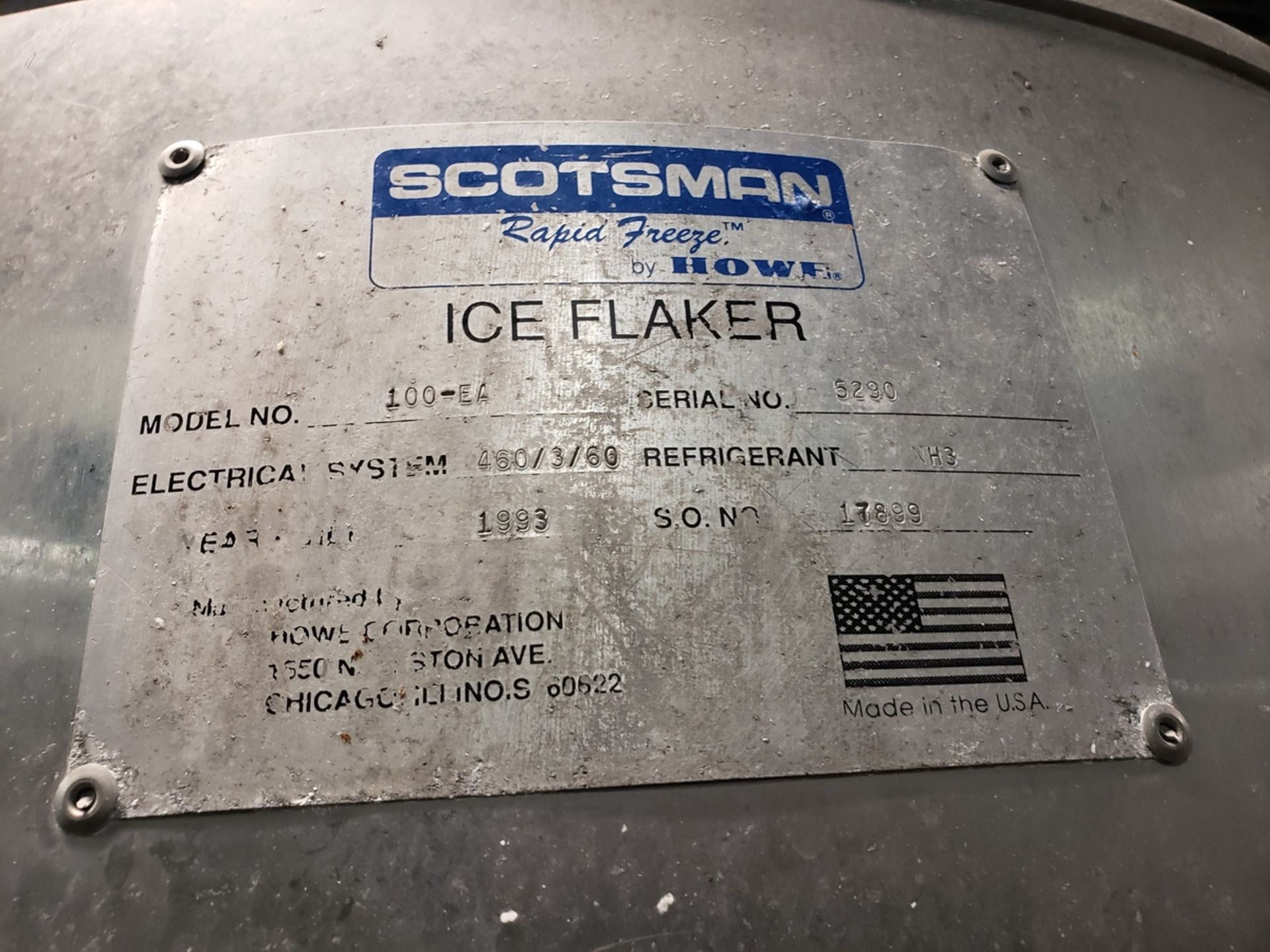 Howe Scotsman Rapid Freeze Ice Flaker, M# 100-EA - Image 2 of 3