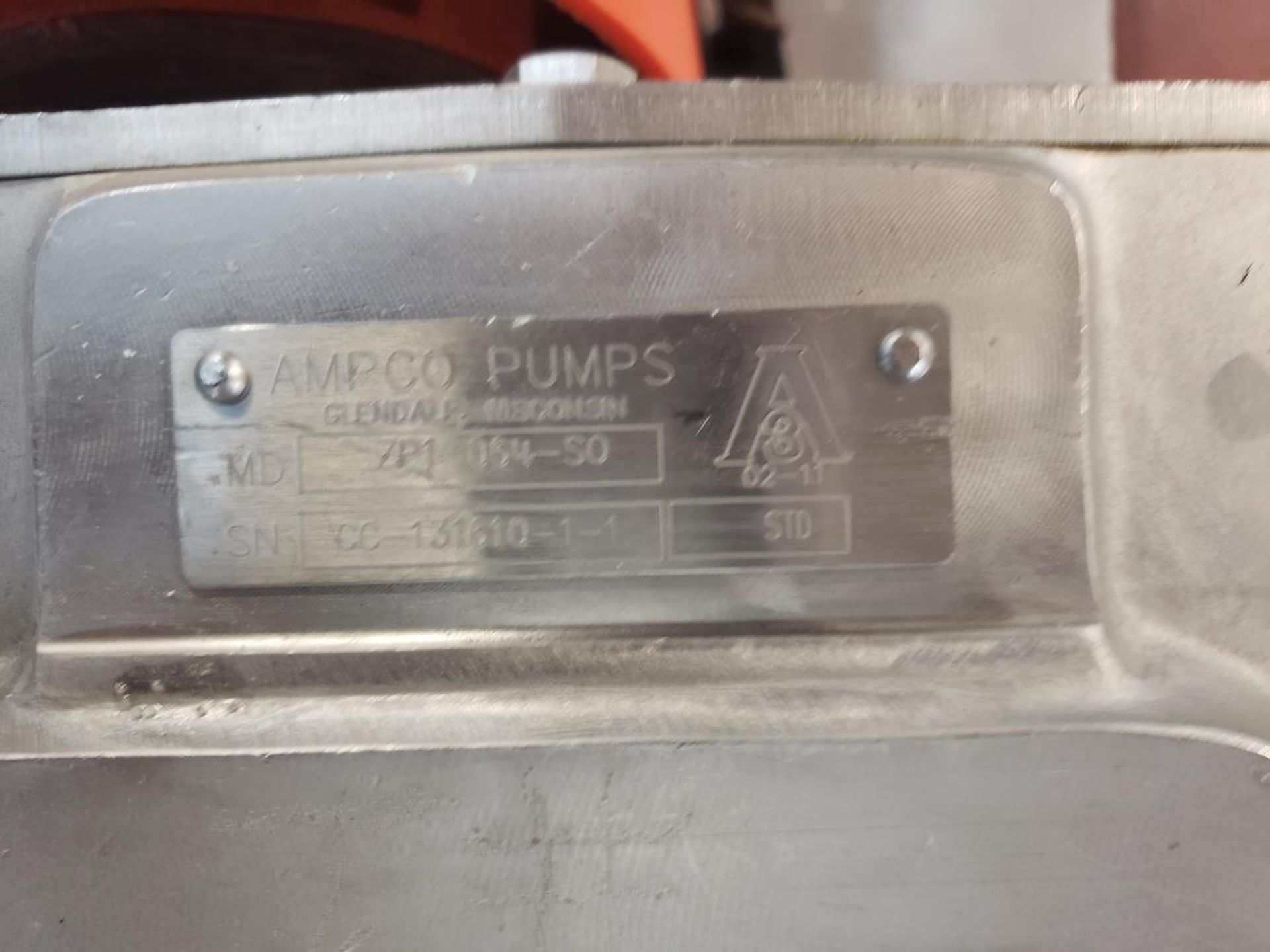 Ampco Positive displacement Dough Pump, M# ZP1-064-SO - Image 2 of 3