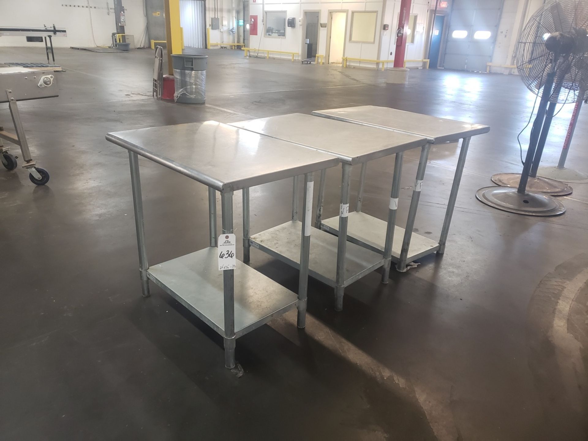 Lot of (3) Stainless Steel Tables, 24" x 36"