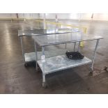 Lot of (2) Stainless Steel Tables, (1) 30" x 60" (1) 30" x 72"
