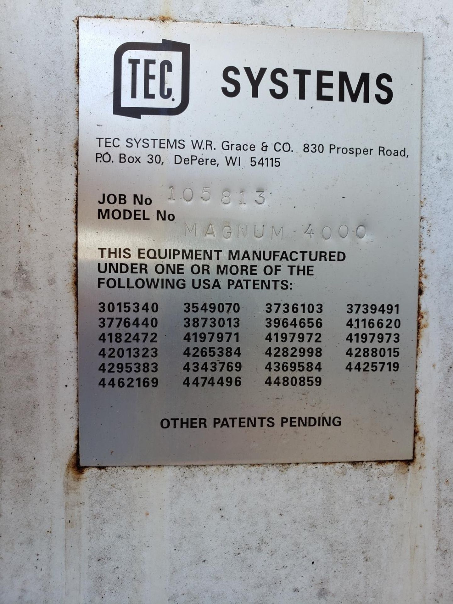 TEC Systems Thermal Oxidizer, M# Magnum 4000, S/N 105813 - Image 2 of 3