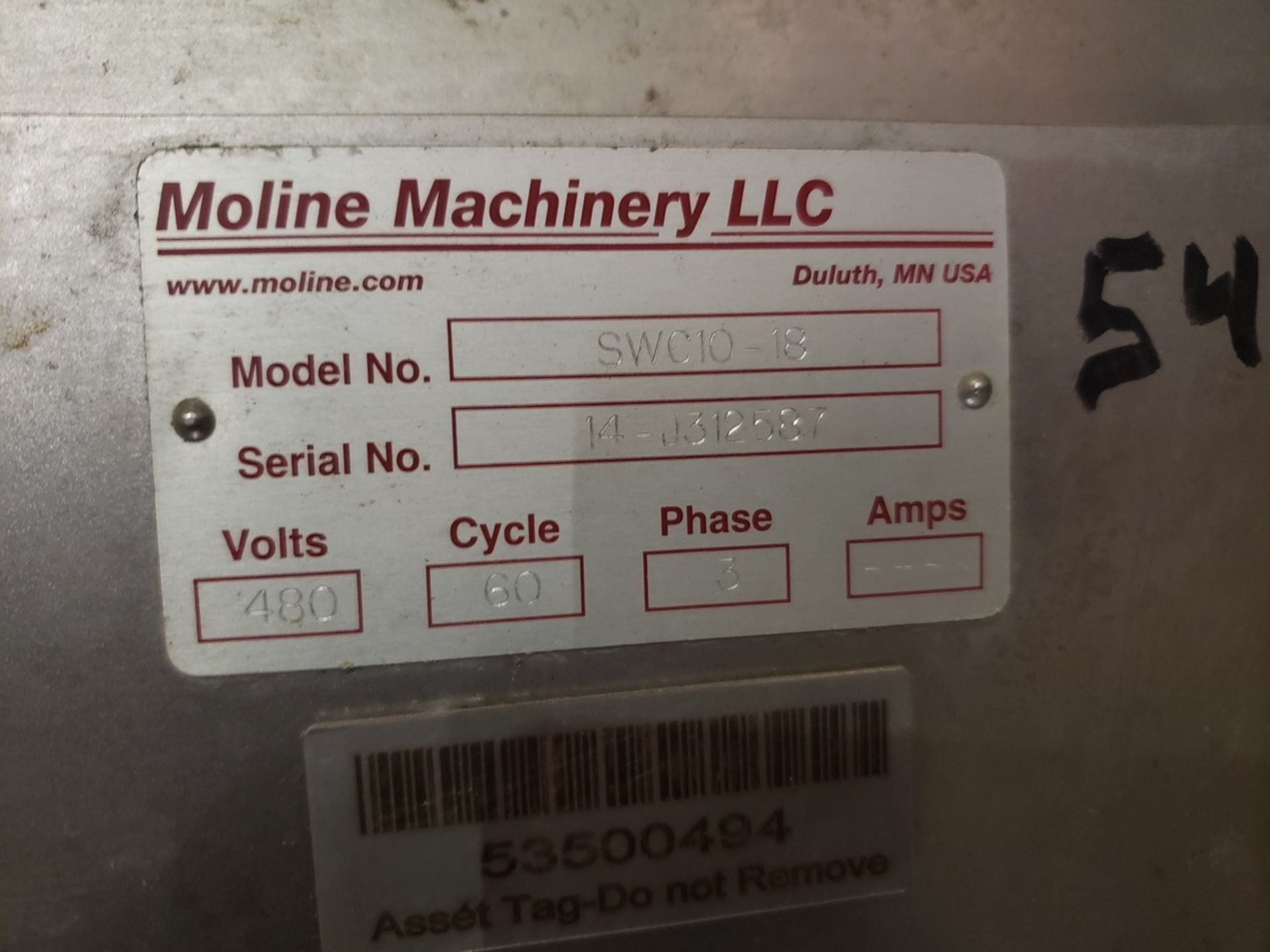 Moline Dough Chunker, M# SWC10-18 - Image 2 of 4