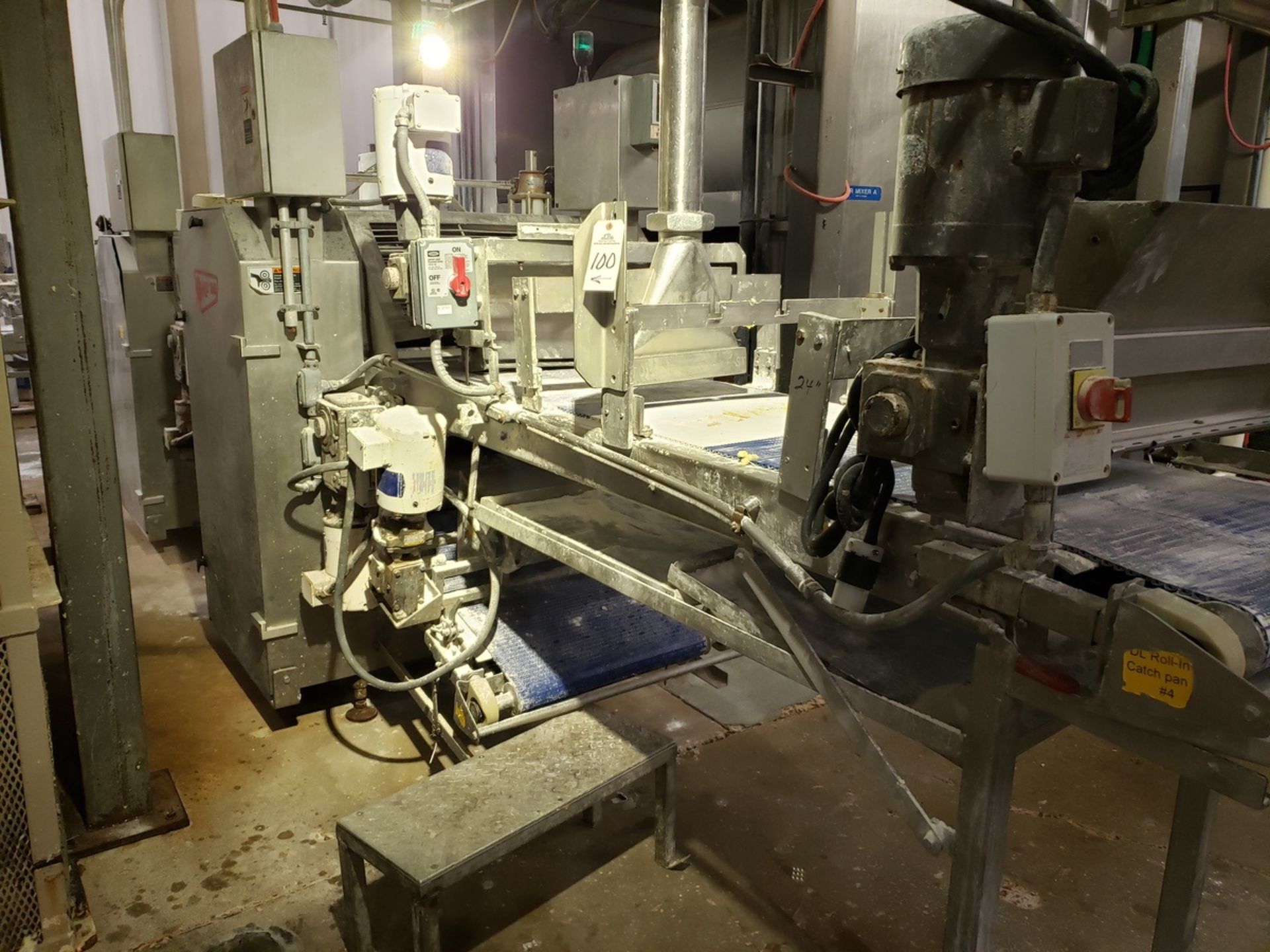 Moline 24" Roll-In/Laminateng Line, W/ (2) Sheeters, Sifters & Reciprocating Dough Depositor