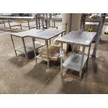 Lot of (3) Stainless Steel Table, 24" x 36"
