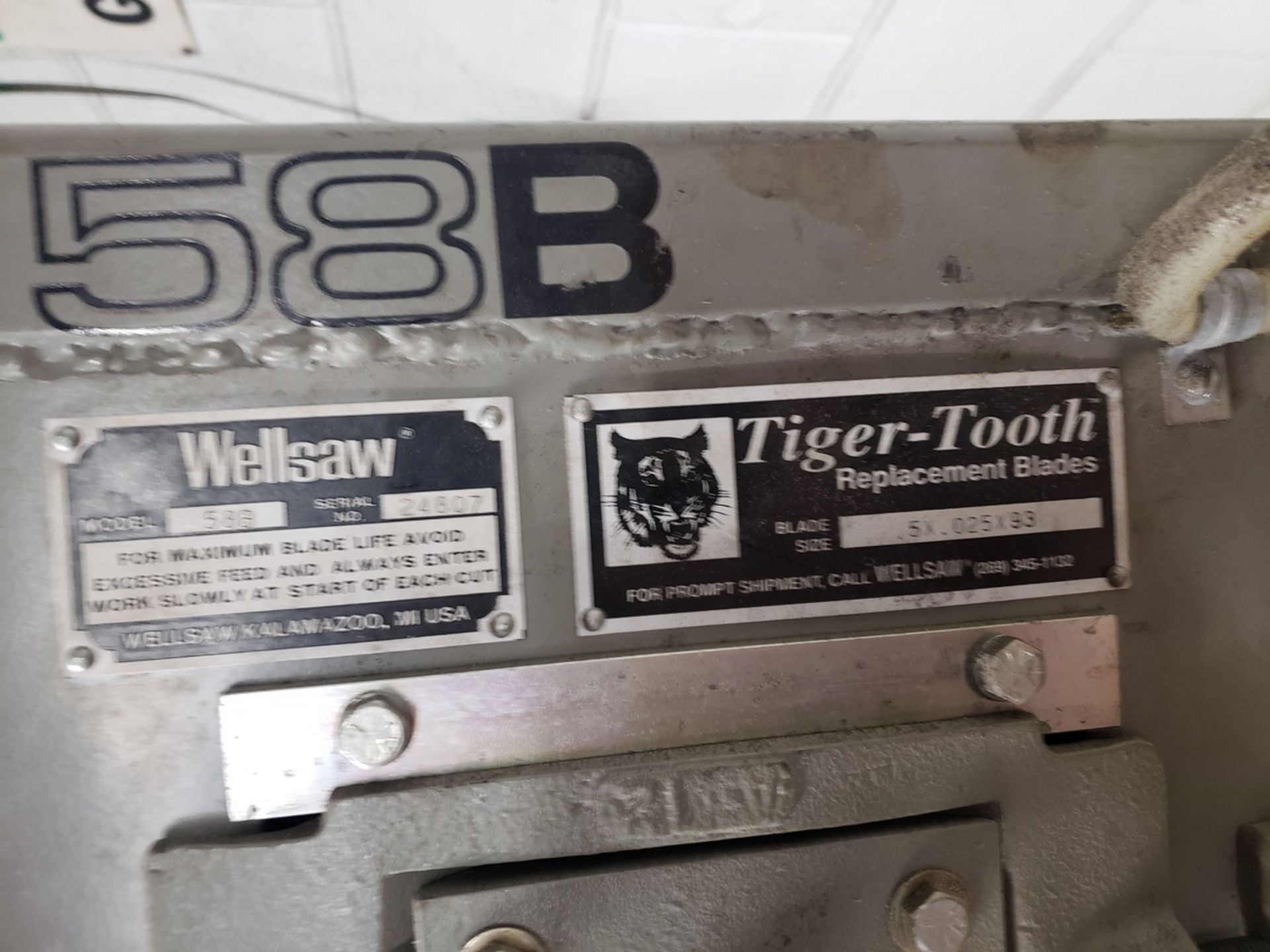 Wellsaw Horizontal/Vertical Bandsaw, M# 58B - Image 2 of 2