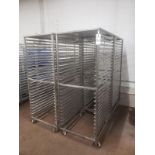 Lot of (4) Stainless Steel Bakers Racks, 25 Tier, 2 1/4" Tier Height, 26" x 35"