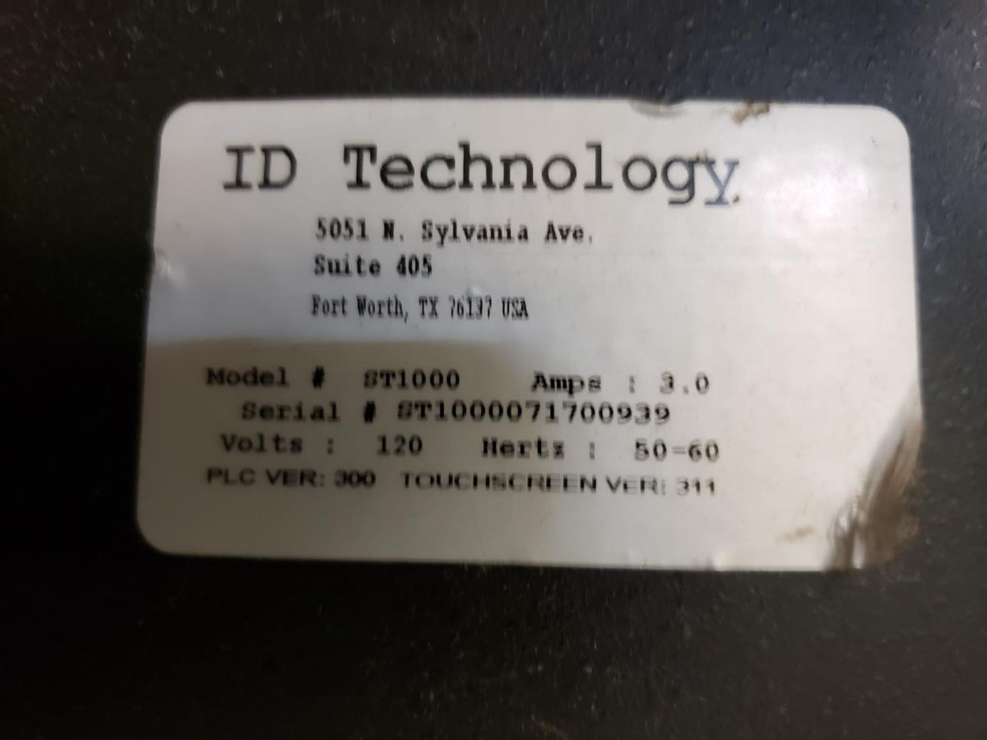 ID Technology Label Applicator, M# ST1000 - Image 2 of 2