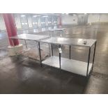 Lot of (2) Stainless Steel Tables, 30" x 60"
