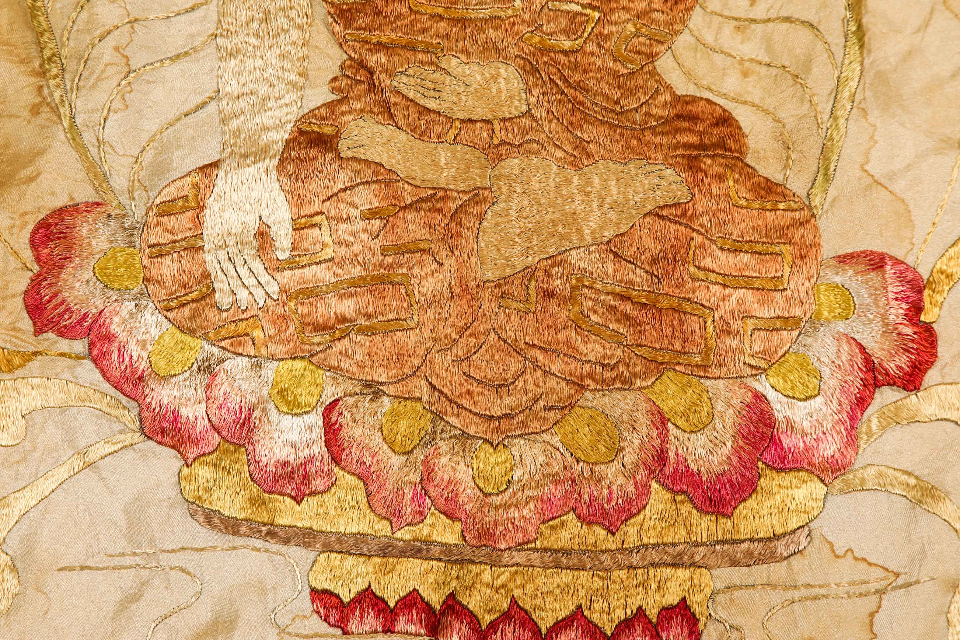 Qing dynasty embroidered thangka - Image 5 of 9