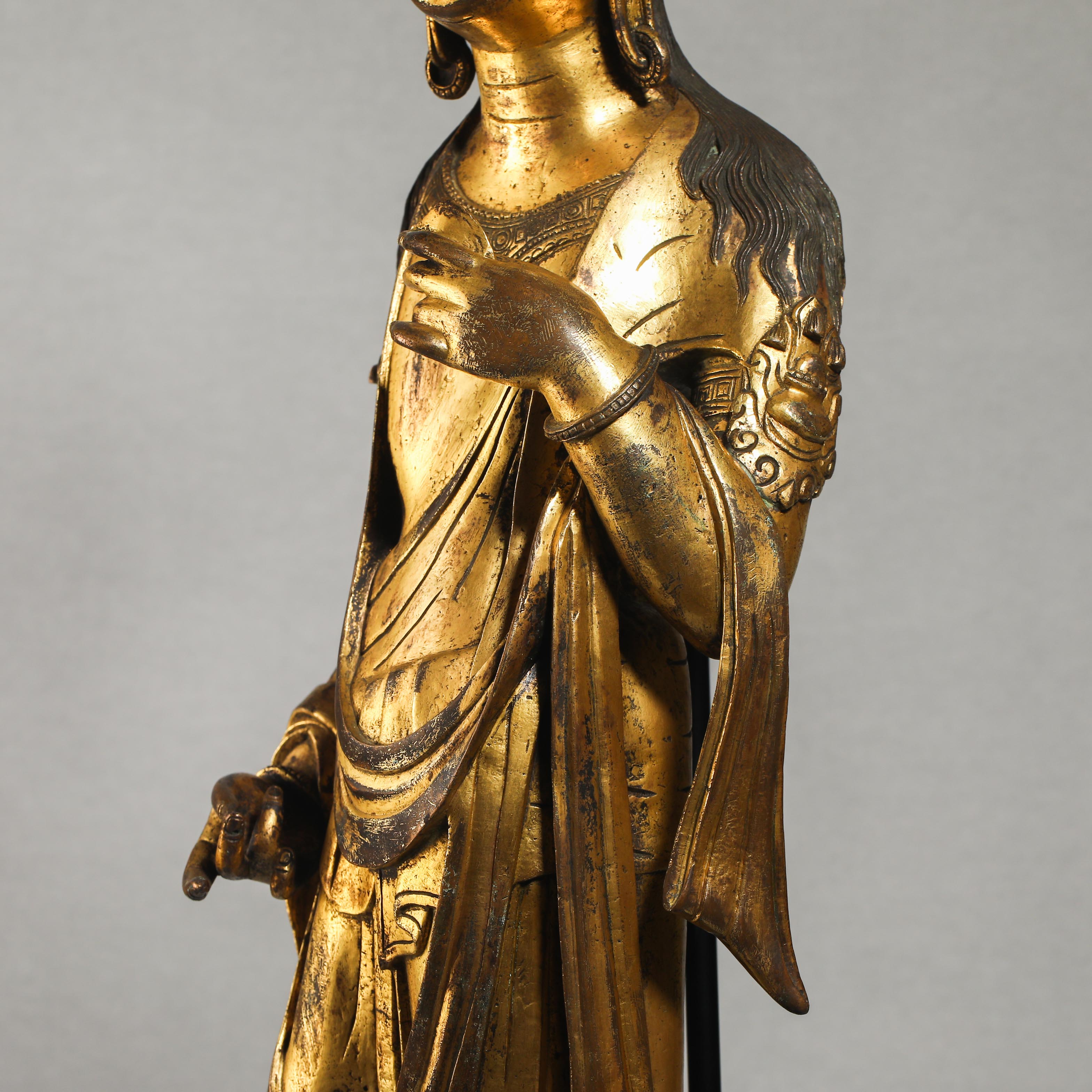 10th century gilded statue of Guanyin Buddha - Image 11 of 14