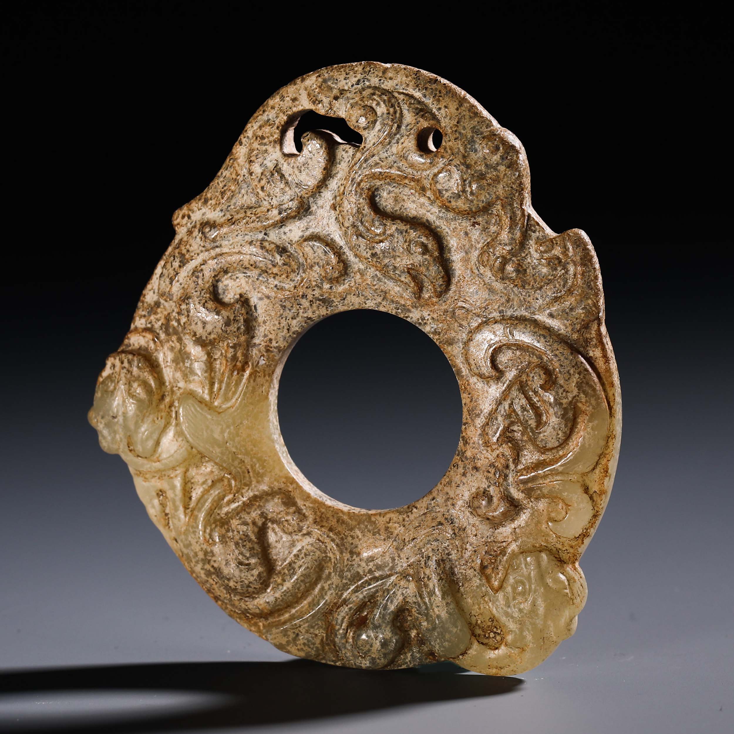 Han Dynasty Red Dragon Jade Bi