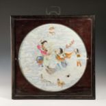 Qing dynasty pastel porcelain panel painting