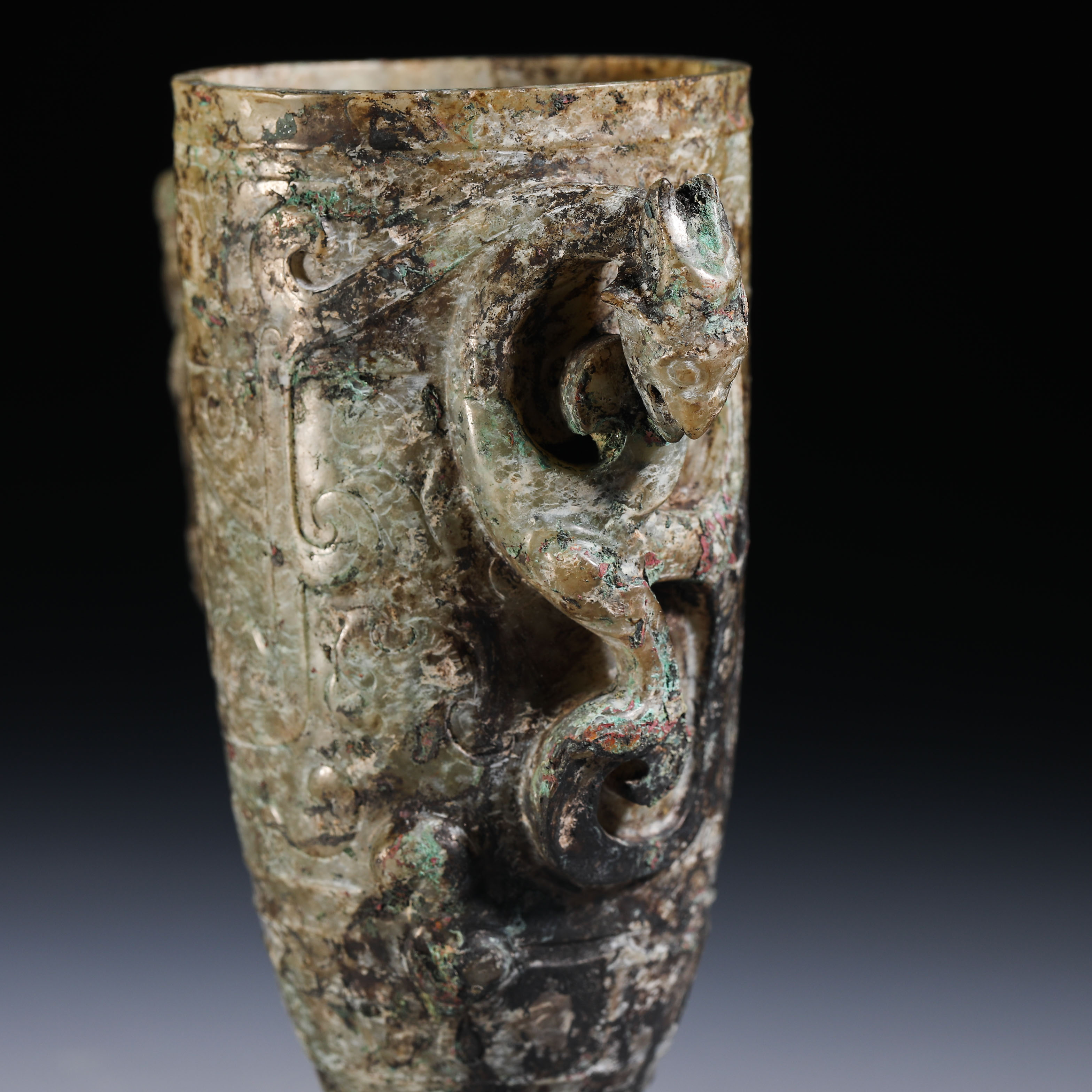 Han Dynasty jade beast ear cup - Image 9 of 11