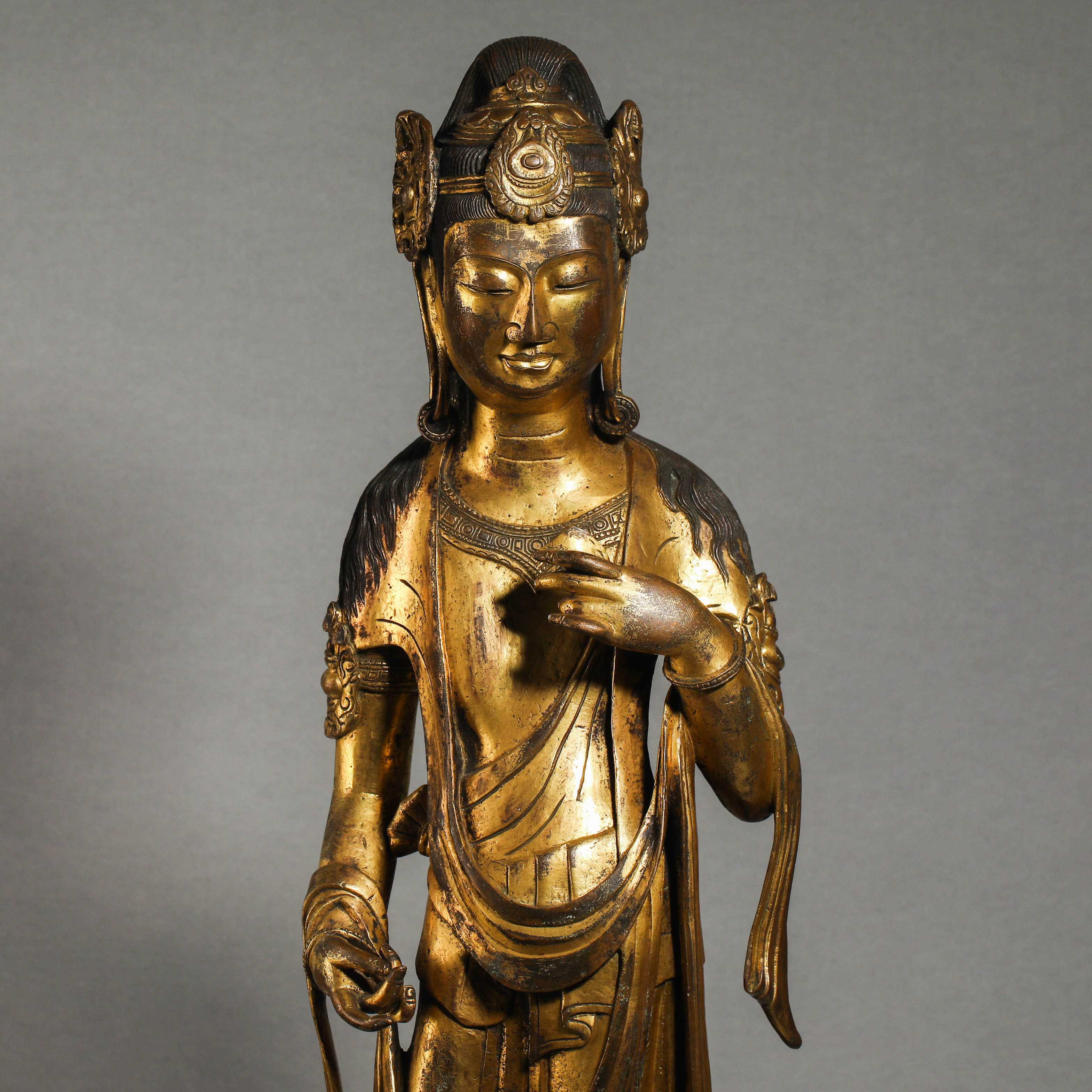 10th century gilded statue of Guanyin Buddha - Image 2 of 14