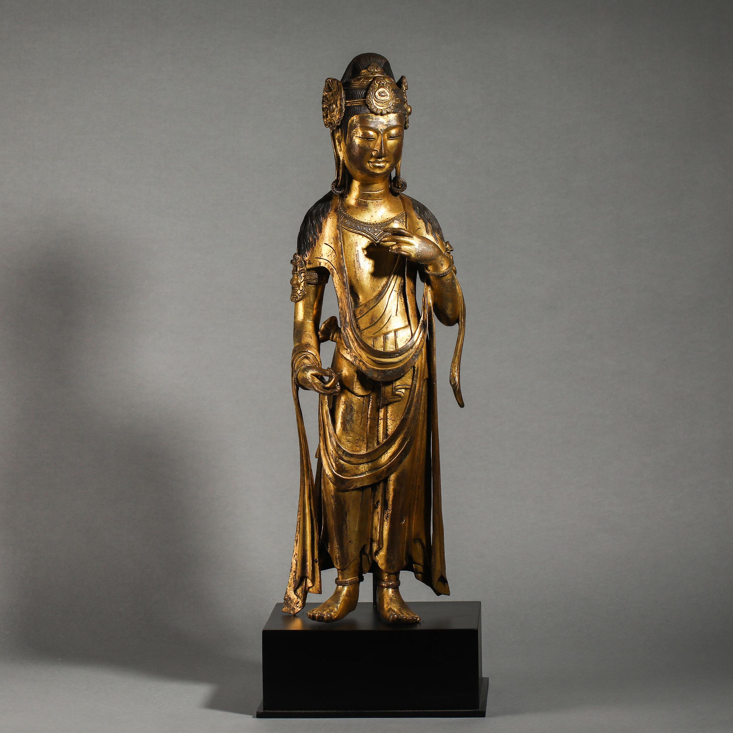 10th century gilded statue of Guanyin Buddha