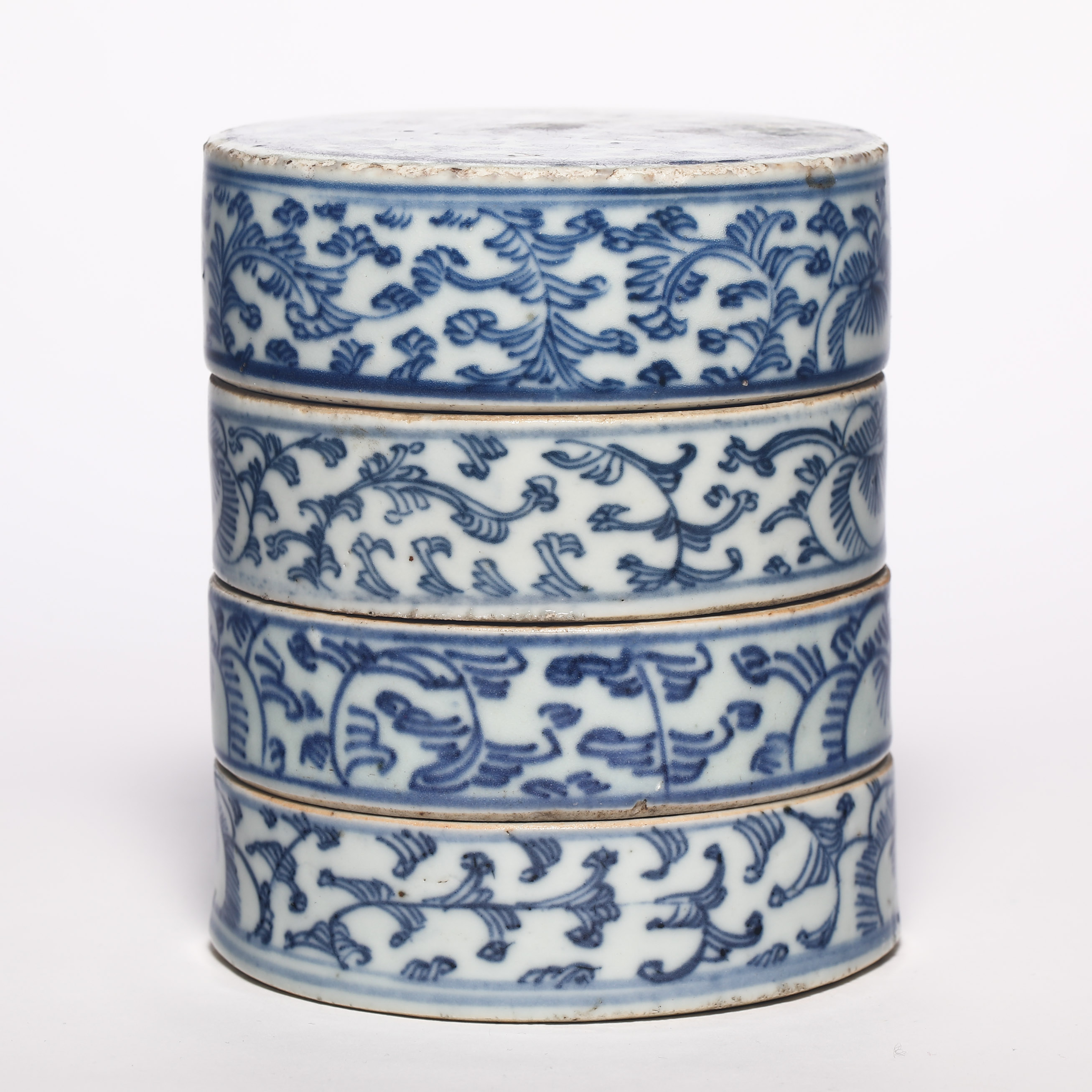 Qing dynasty blue and white joy word powder box - Image 2 of 7