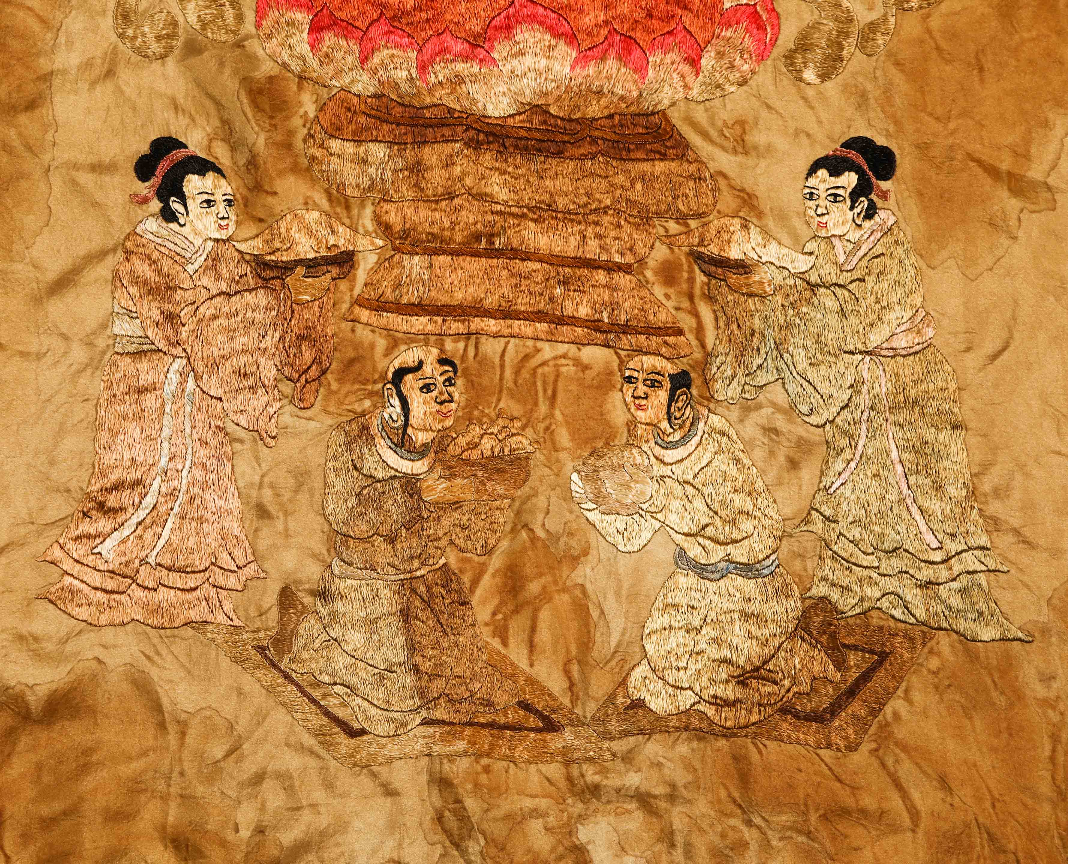 Qing dynasty embroidered thangka - Image 3 of 9