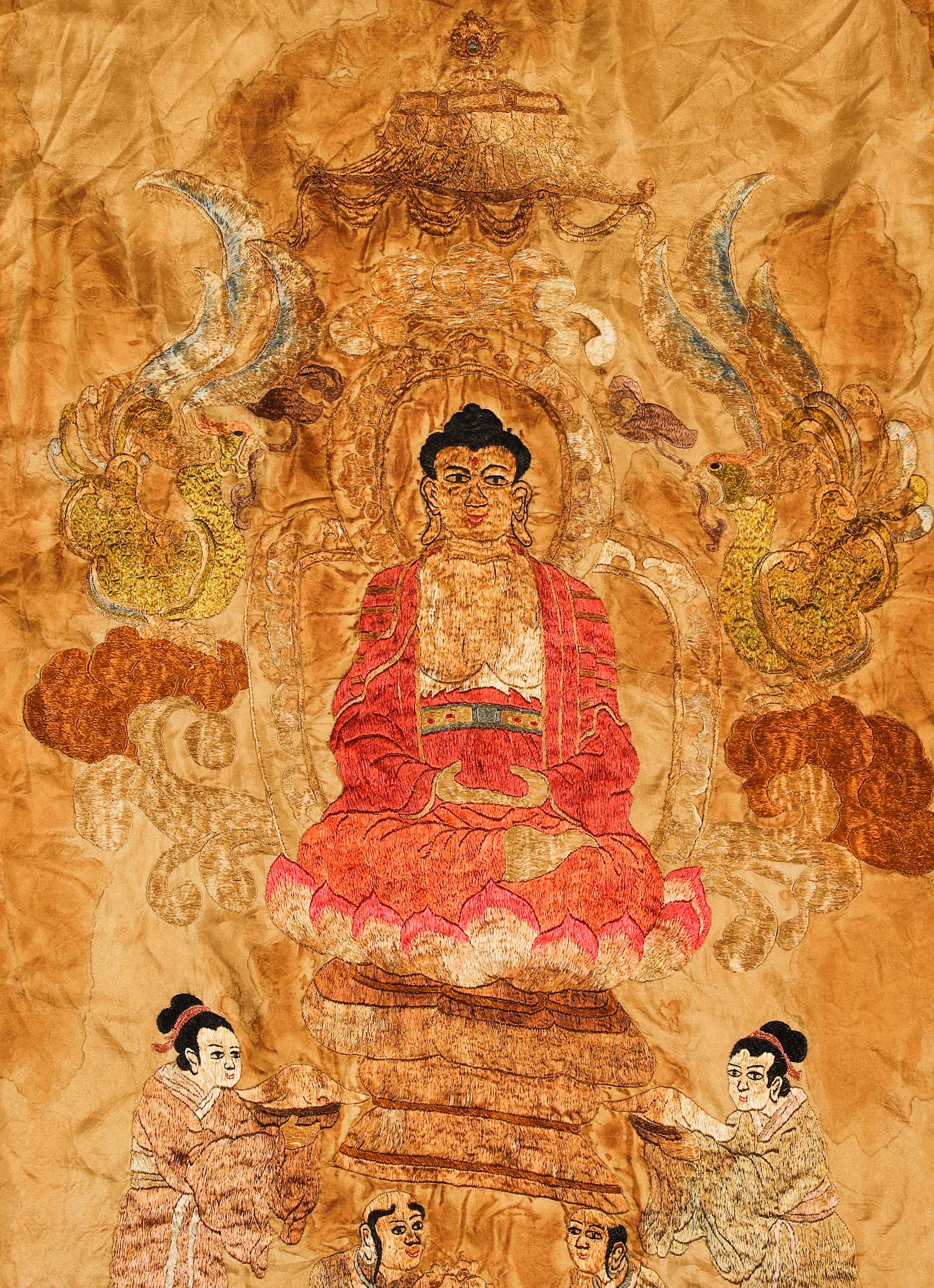 Qing dynasty embroidered thangka - Image 2 of 9