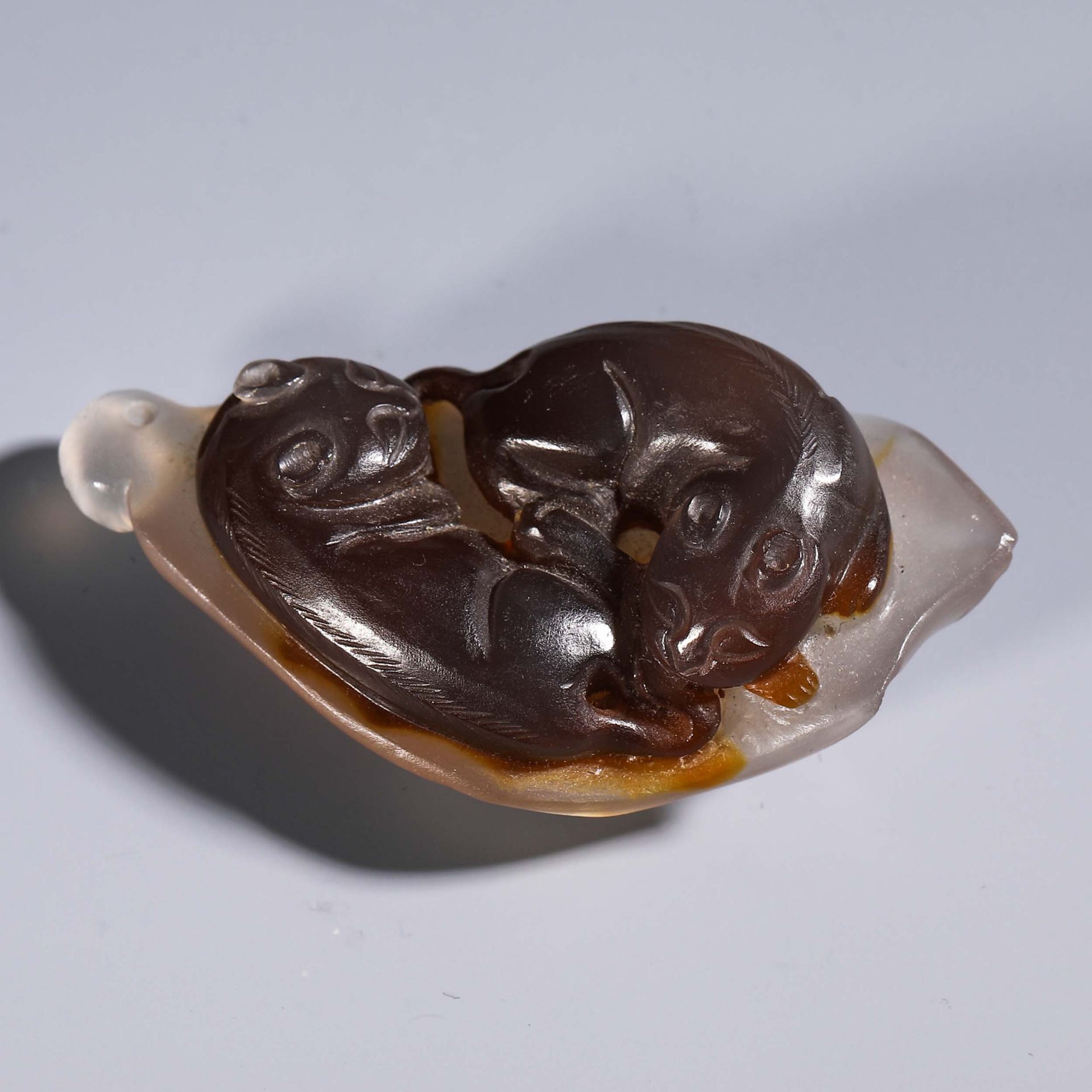 Qing dynasty agate double joy