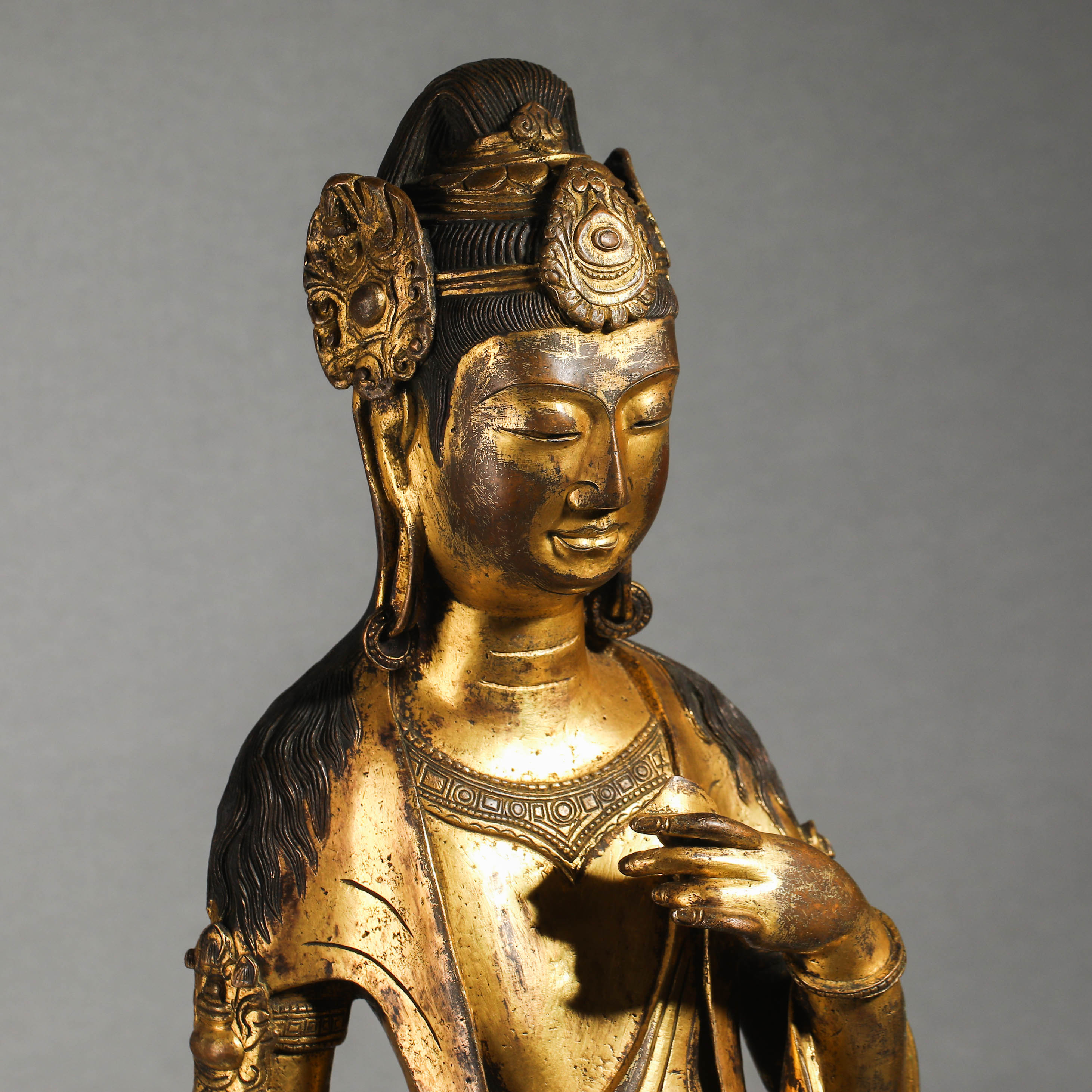 10th century gilded statue of Guanyin Buddha - Image 3 of 14