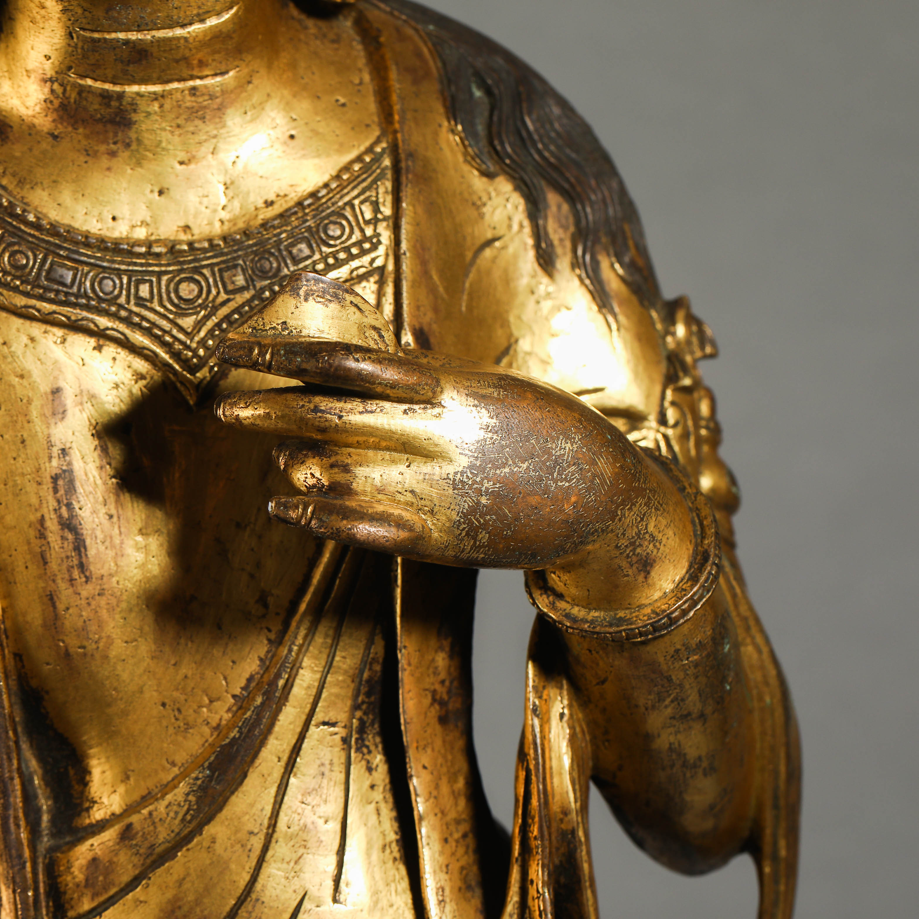 10th century gilded statue of Guanyin Buddha - Image 5 of 14