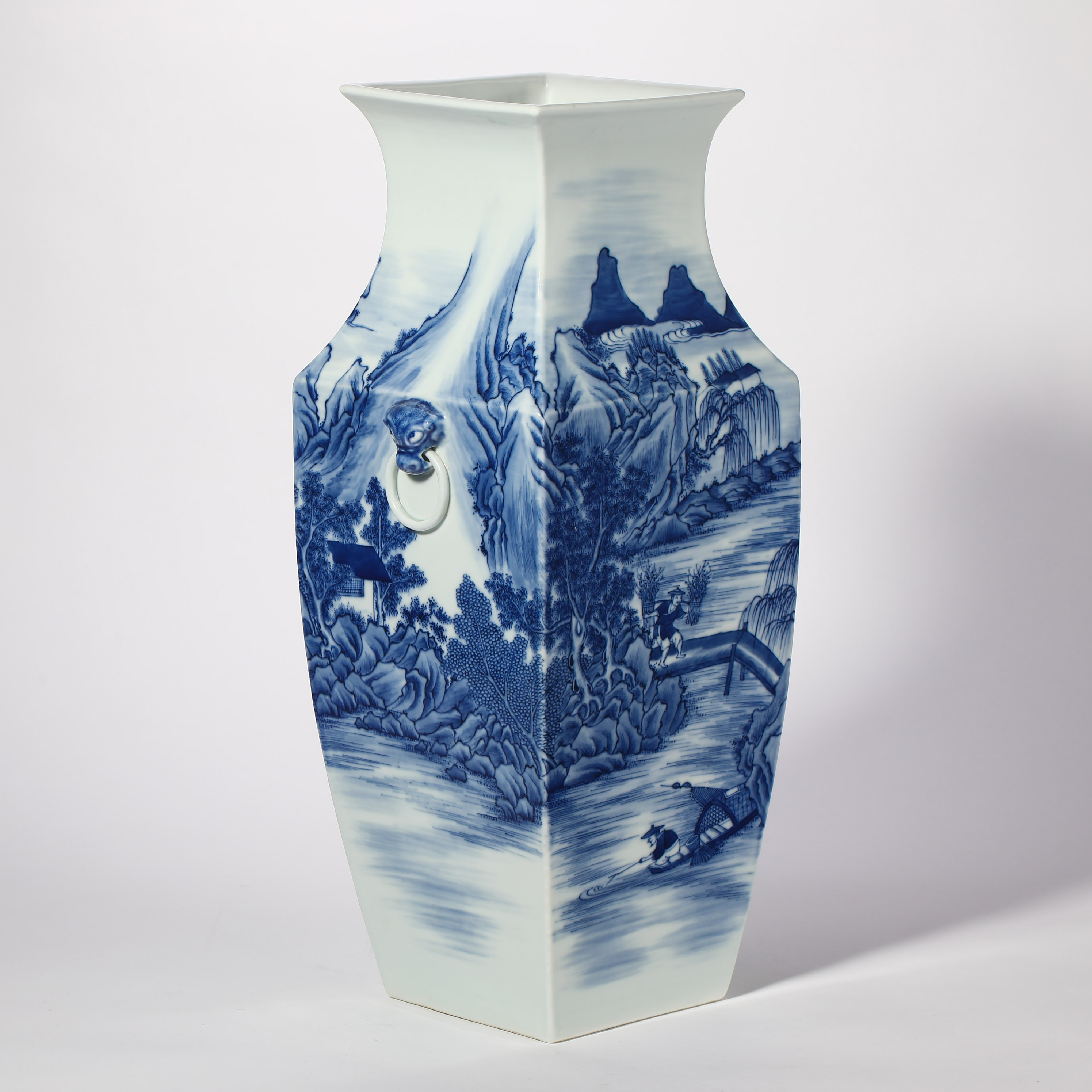 Qing dynasty blue and white ornamental vase - Image 3 of 12