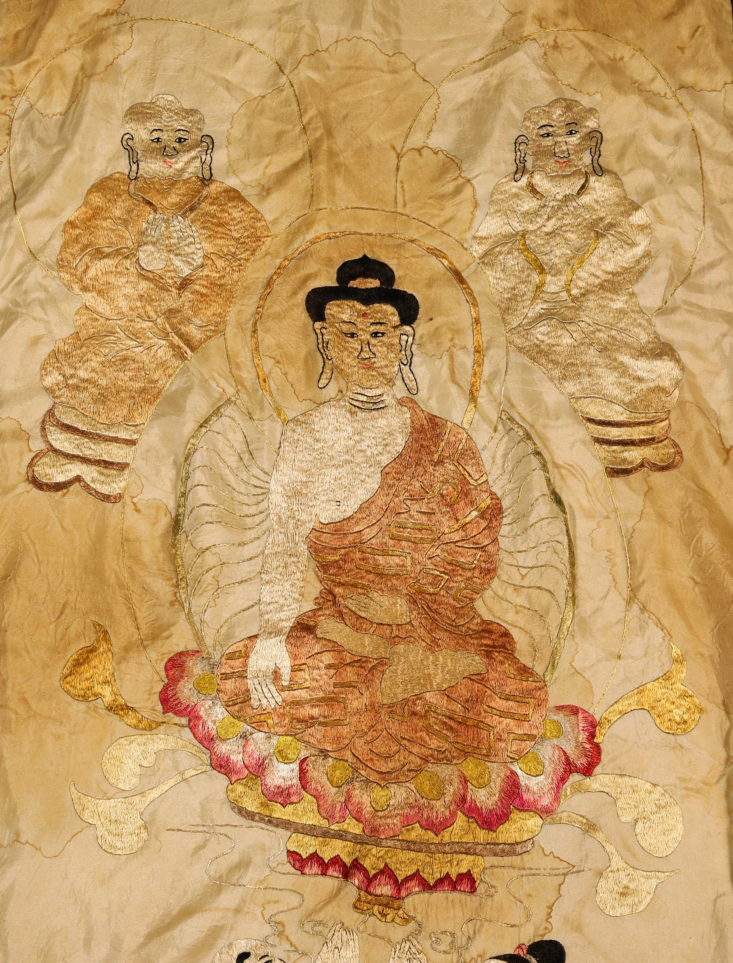 Qing dynasty embroidered thangka - Image 2 of 9