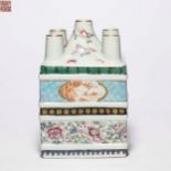 Qing dynasty pastel five-hole bottle
