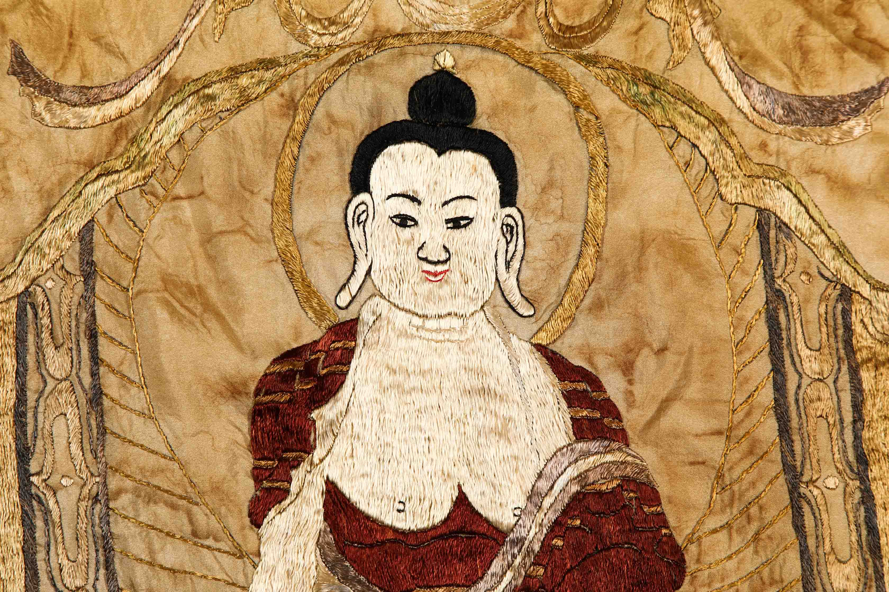 Qing dynasty embroidered thangka - Image 3 of 9