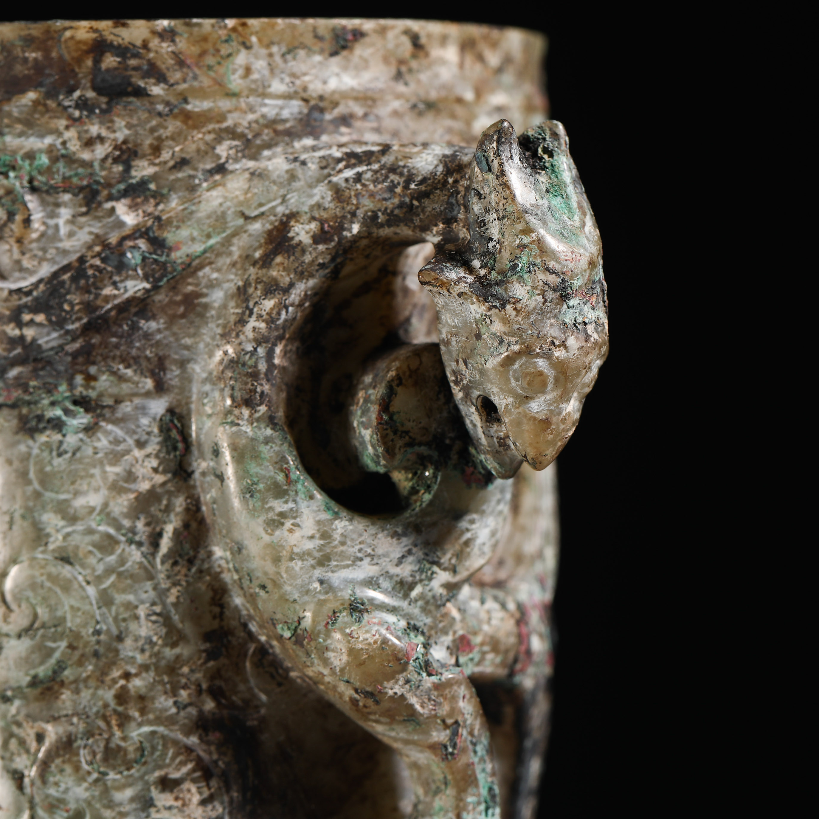 Han Dynasty jade beast ear cup - Image 5 of 11