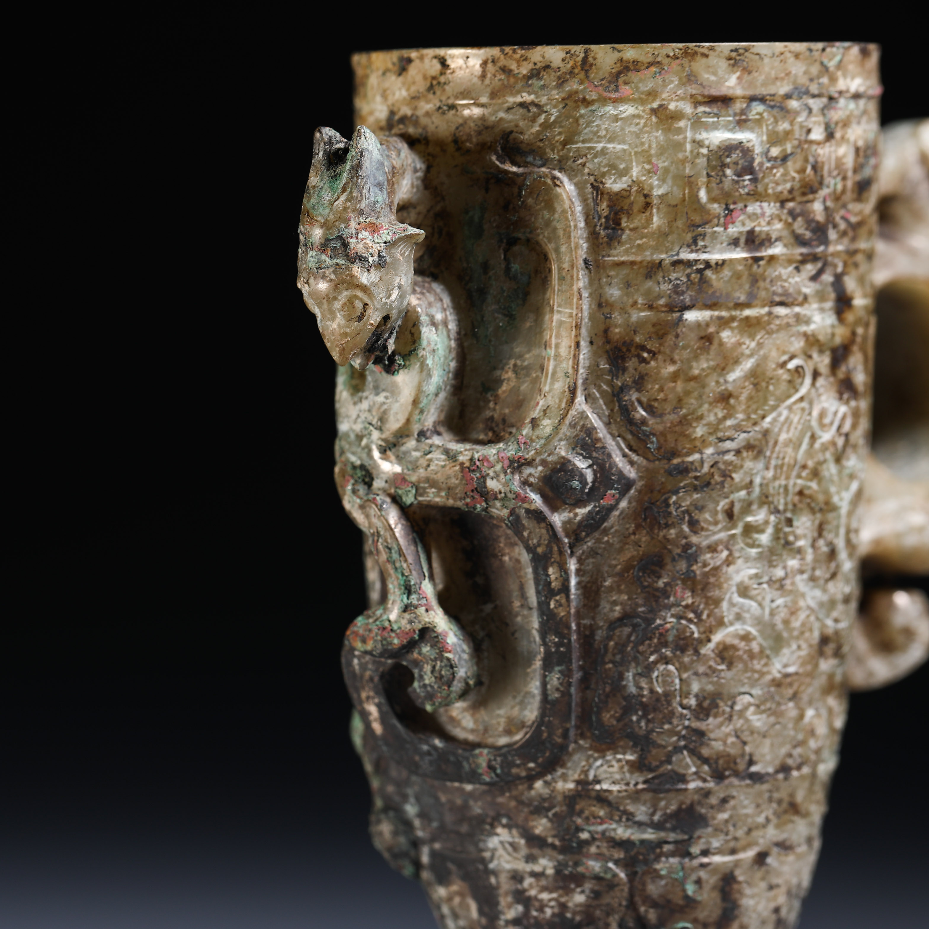 Han Dynasty jade beast ear cup - Image 4 of 11