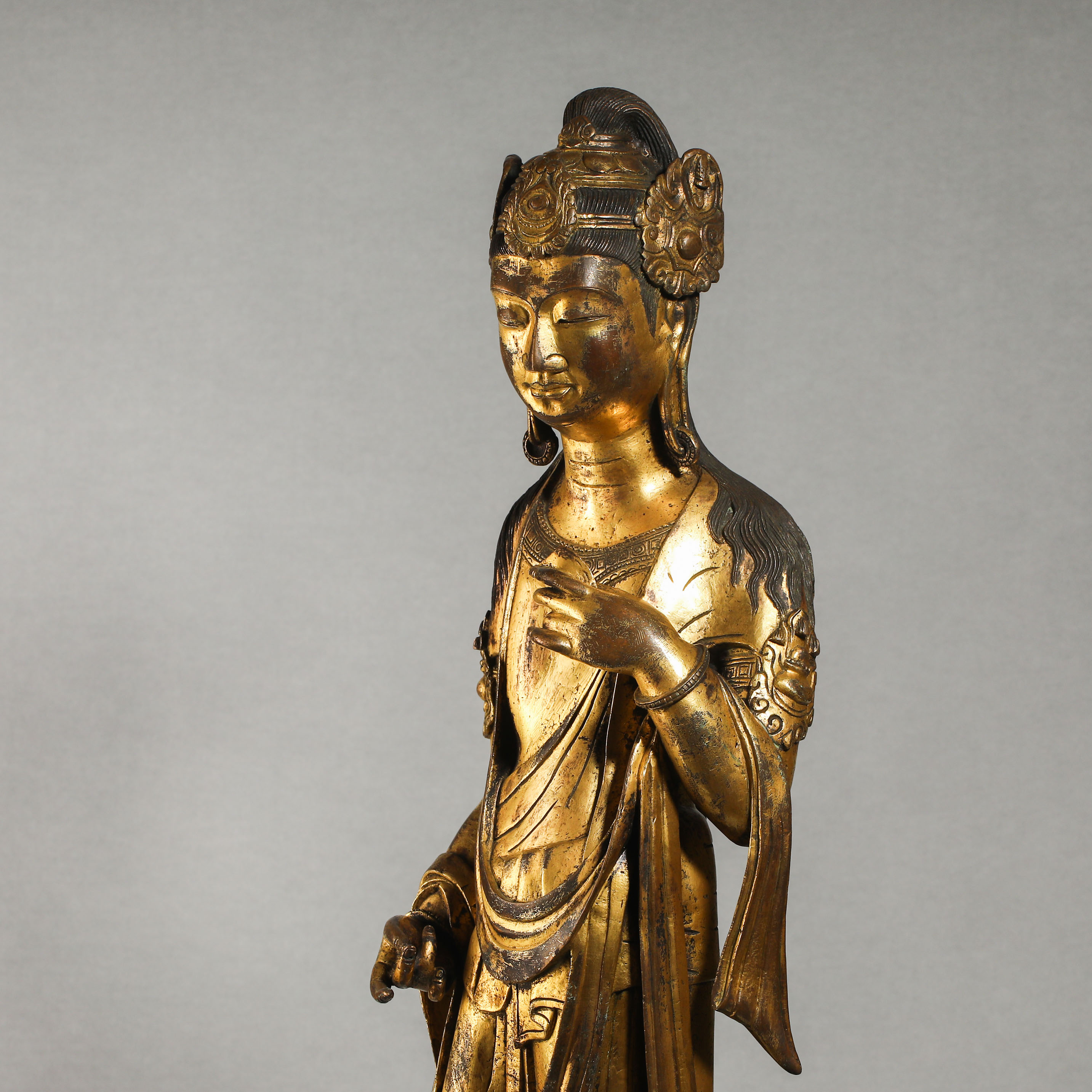 10th century gilded statue of Guanyin Buddha - Image 9 of 14