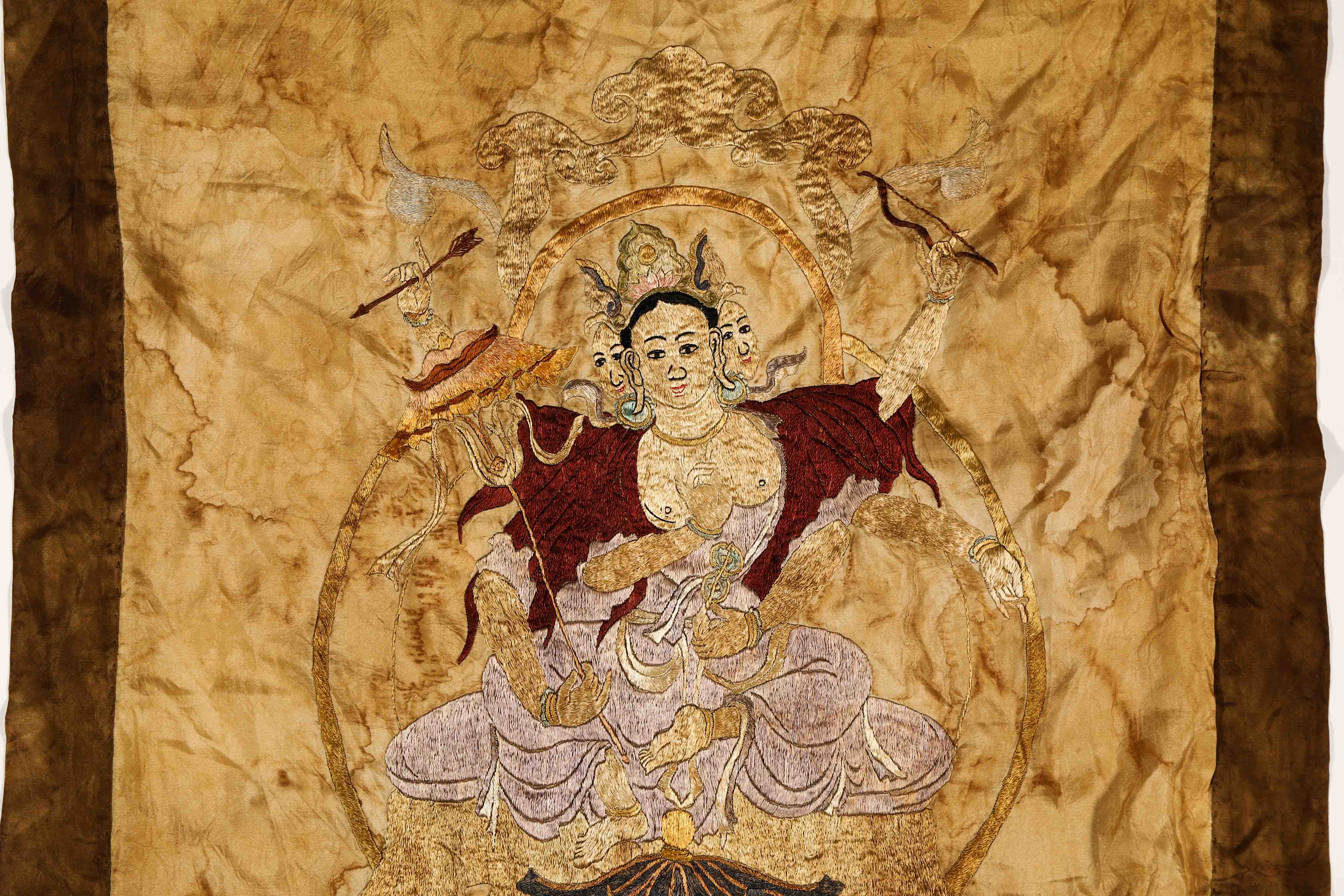 Qing dynasty embroidered thangka - Image 5 of 9