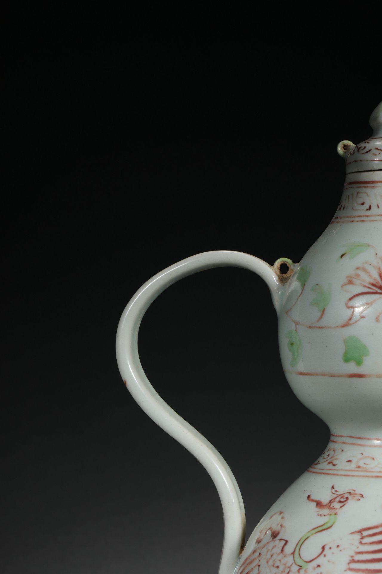 Ming dynasty multicolored gourd-type wine jug - Bild 3 aus 10