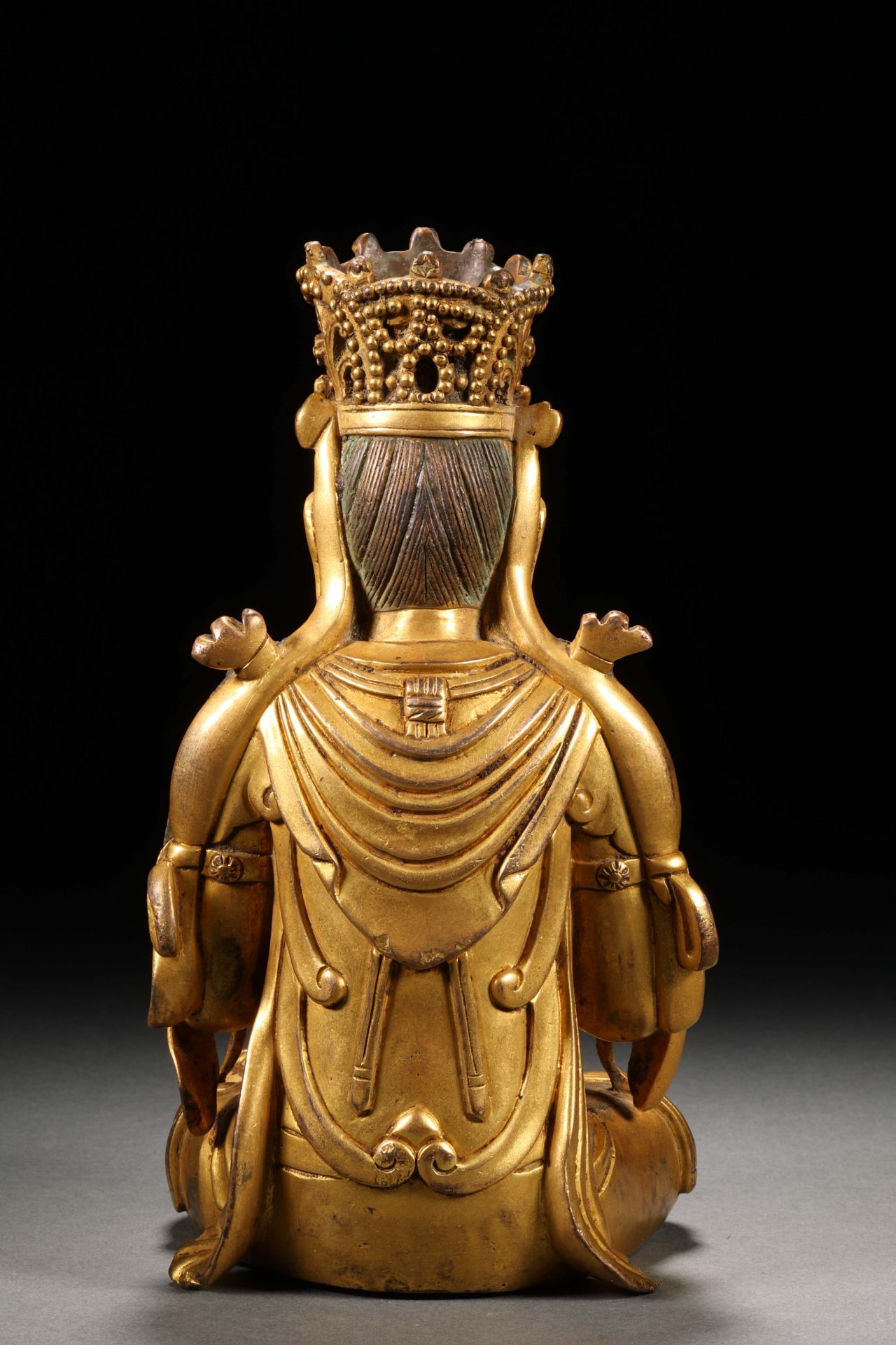 Ming dynasty bronze gilt Guanyin Buddha statue - Image 7 of 10