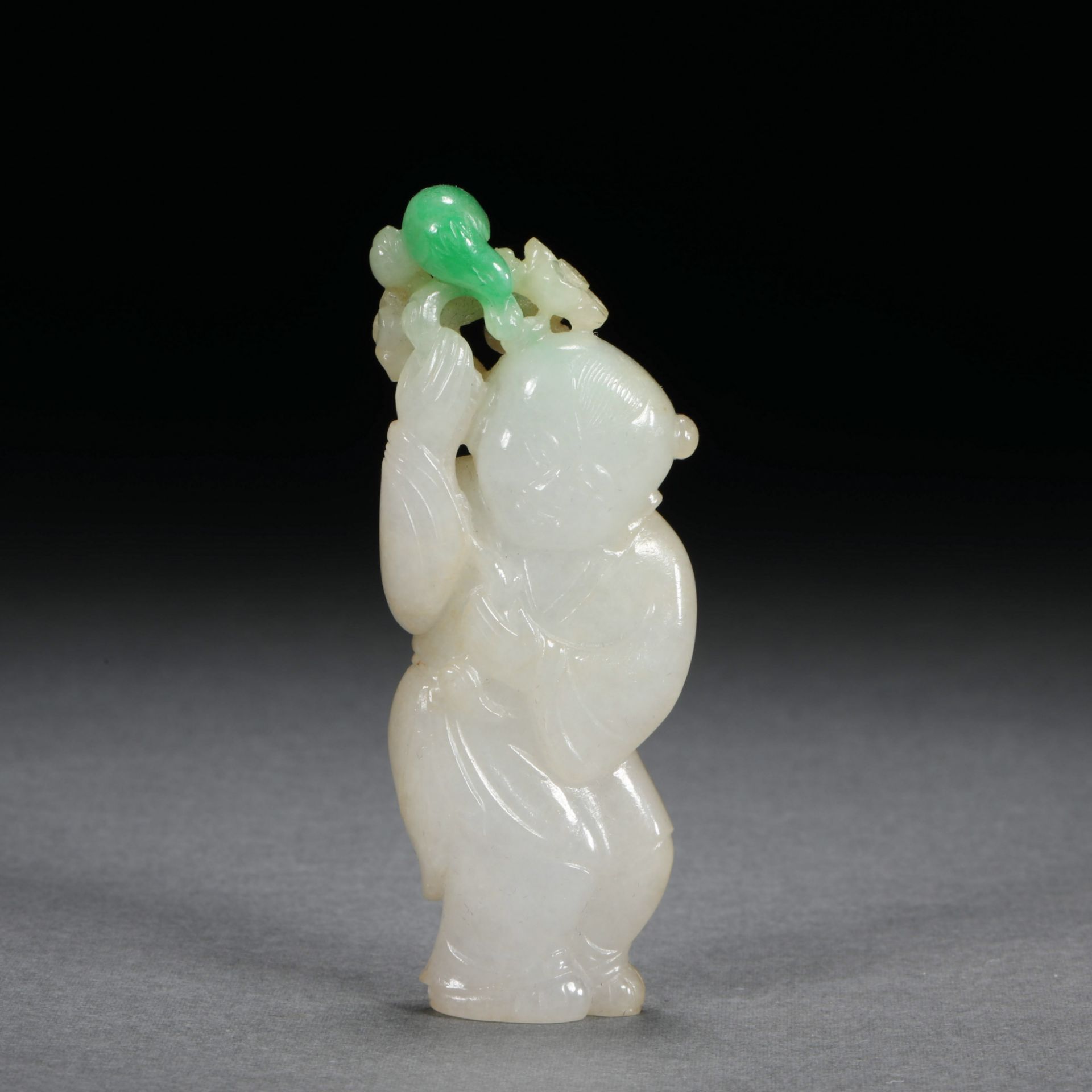 Qing dynasty jade boy handle