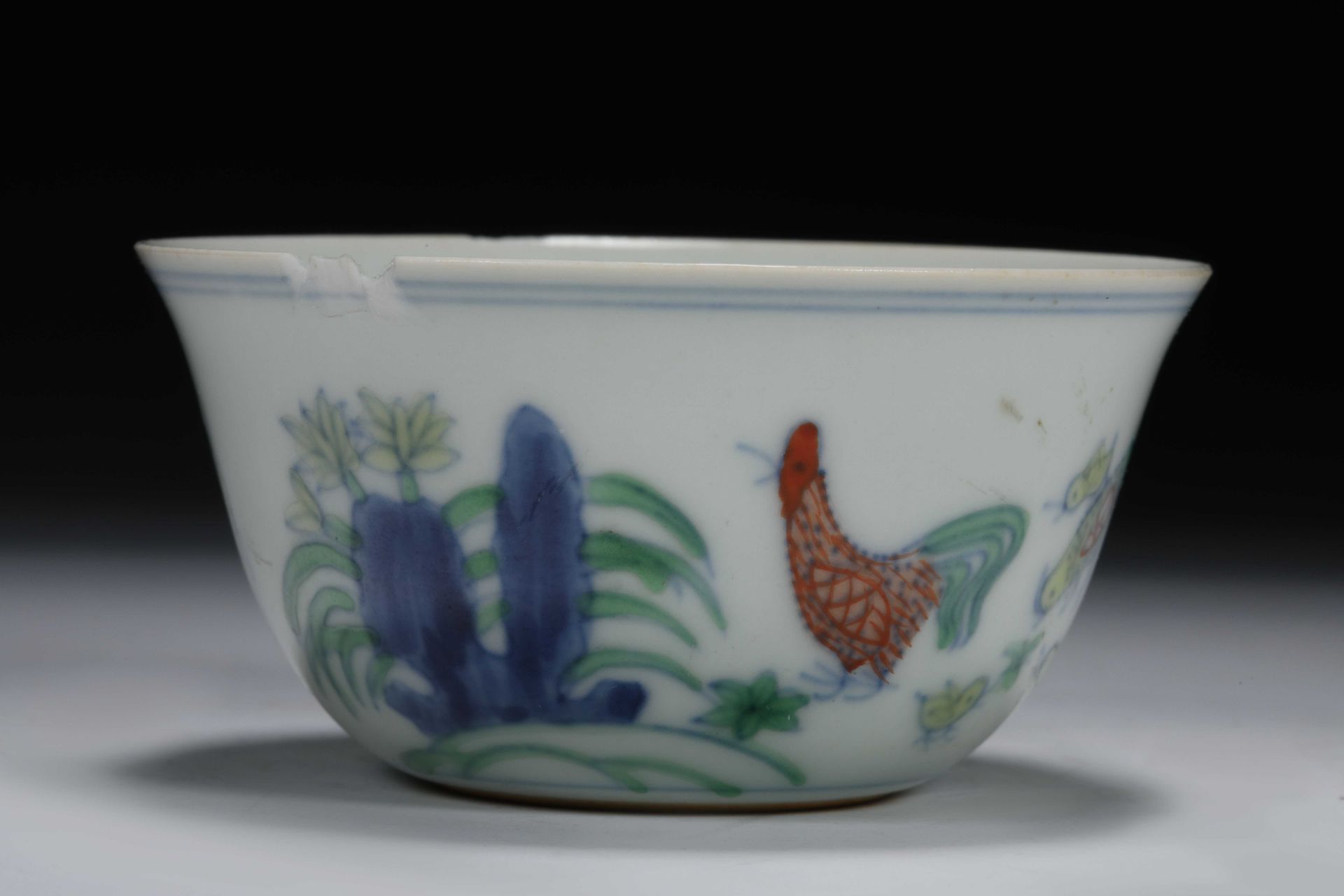 Doucai chicken cylinder cup - Image 2 of 8