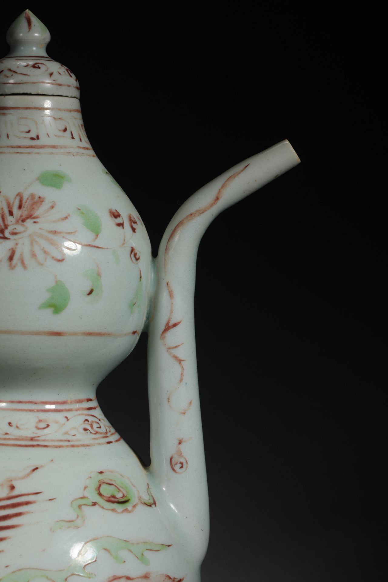 Ming dynasty multicolored gourd-type wine jug - Bild 4 aus 10