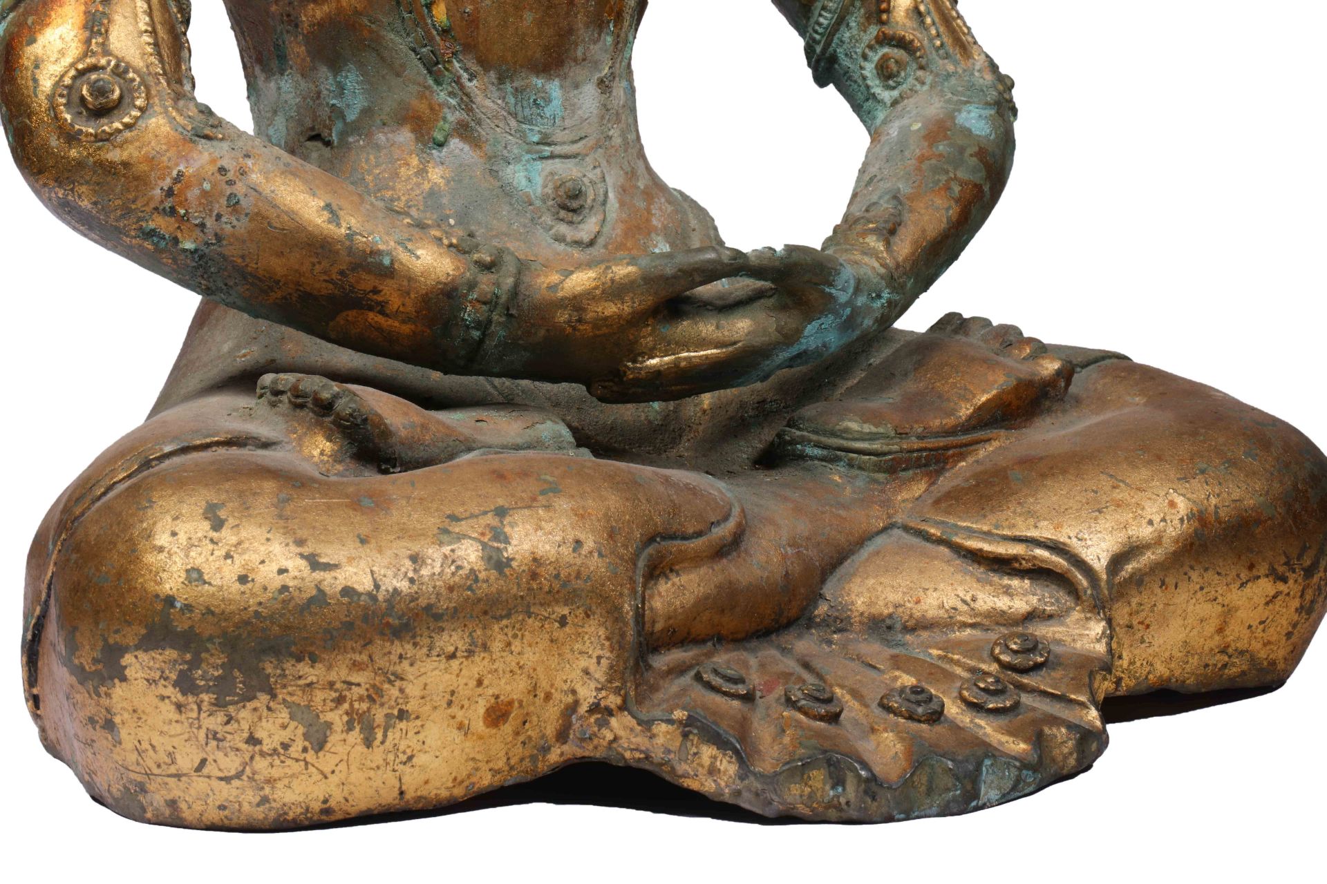 Bronze gilt statue of Buddha Amitayus - Image 6 of 9